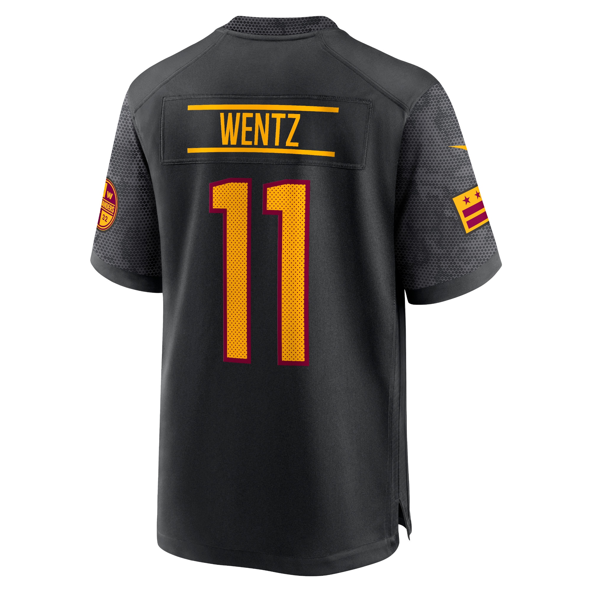 Carson Wentz Washington Commanders Nike Alternate Game Player Jersey – Black Clowdercats