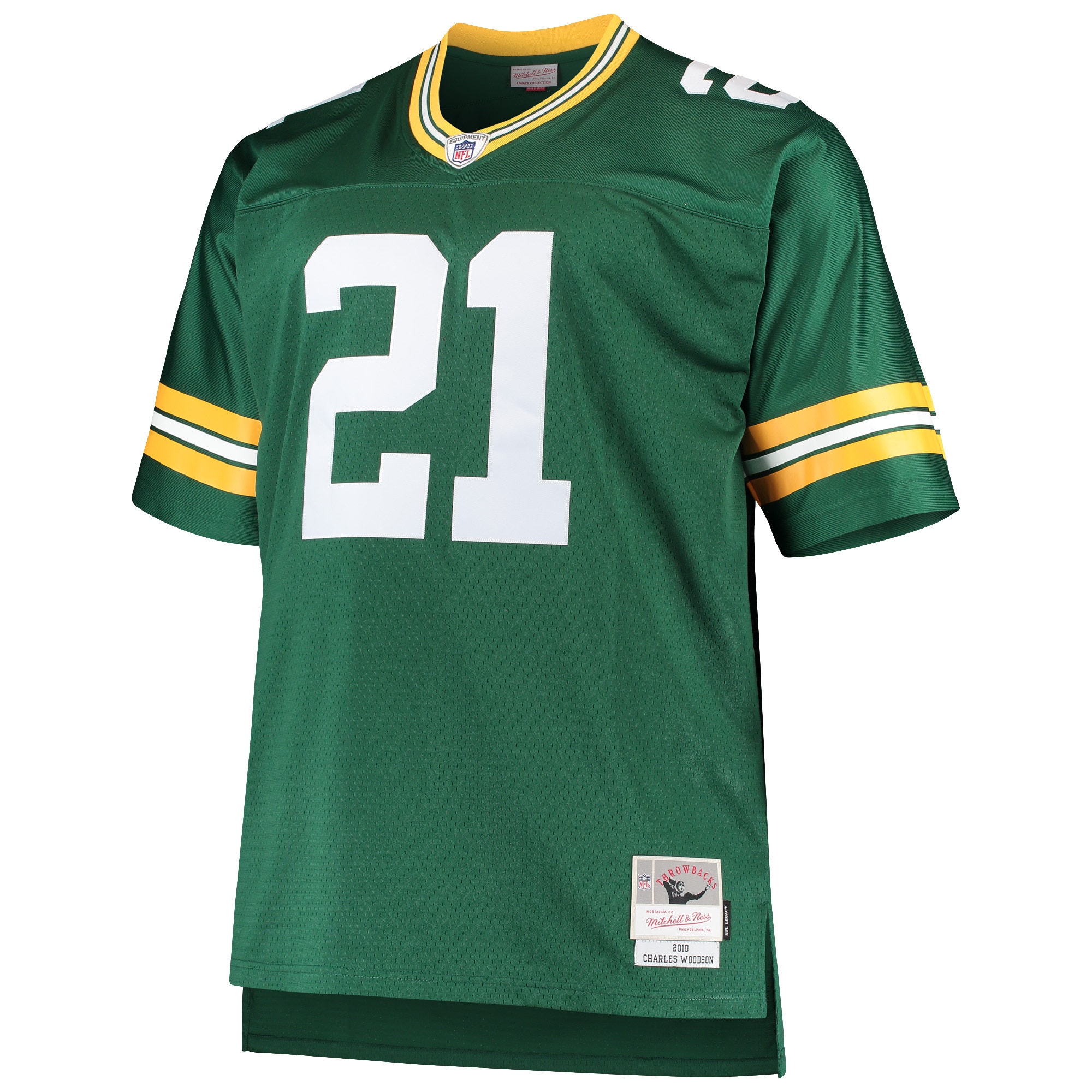 Charles Woodson Green Bay Packers Mitchell & Ness Big & Tall 2010 Retired Player Replica Jersey – Green Clowdercats