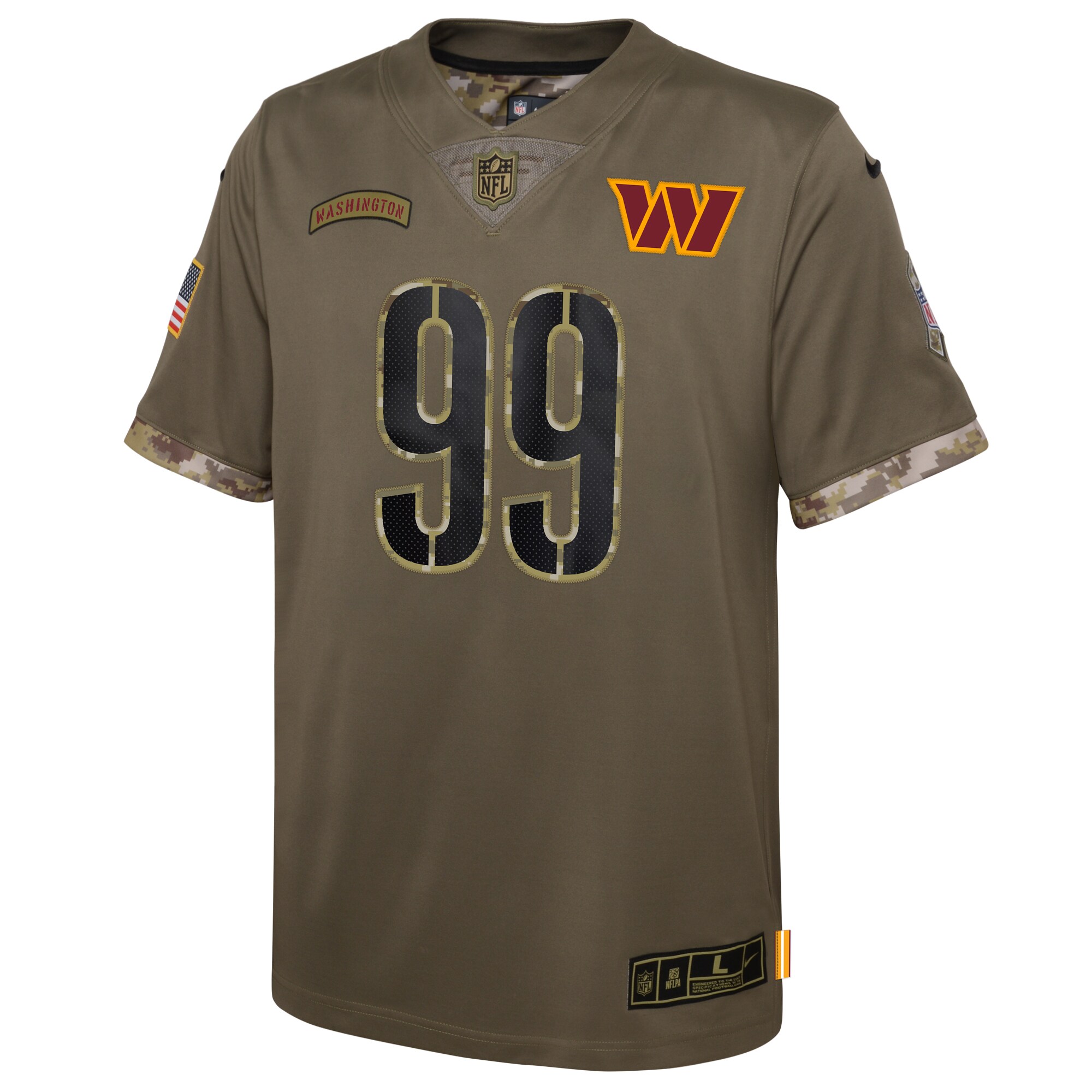 Chase Young Washington Commanders Nike Youth Salute To Service Player Limited Jersey – Olive Clowdercats