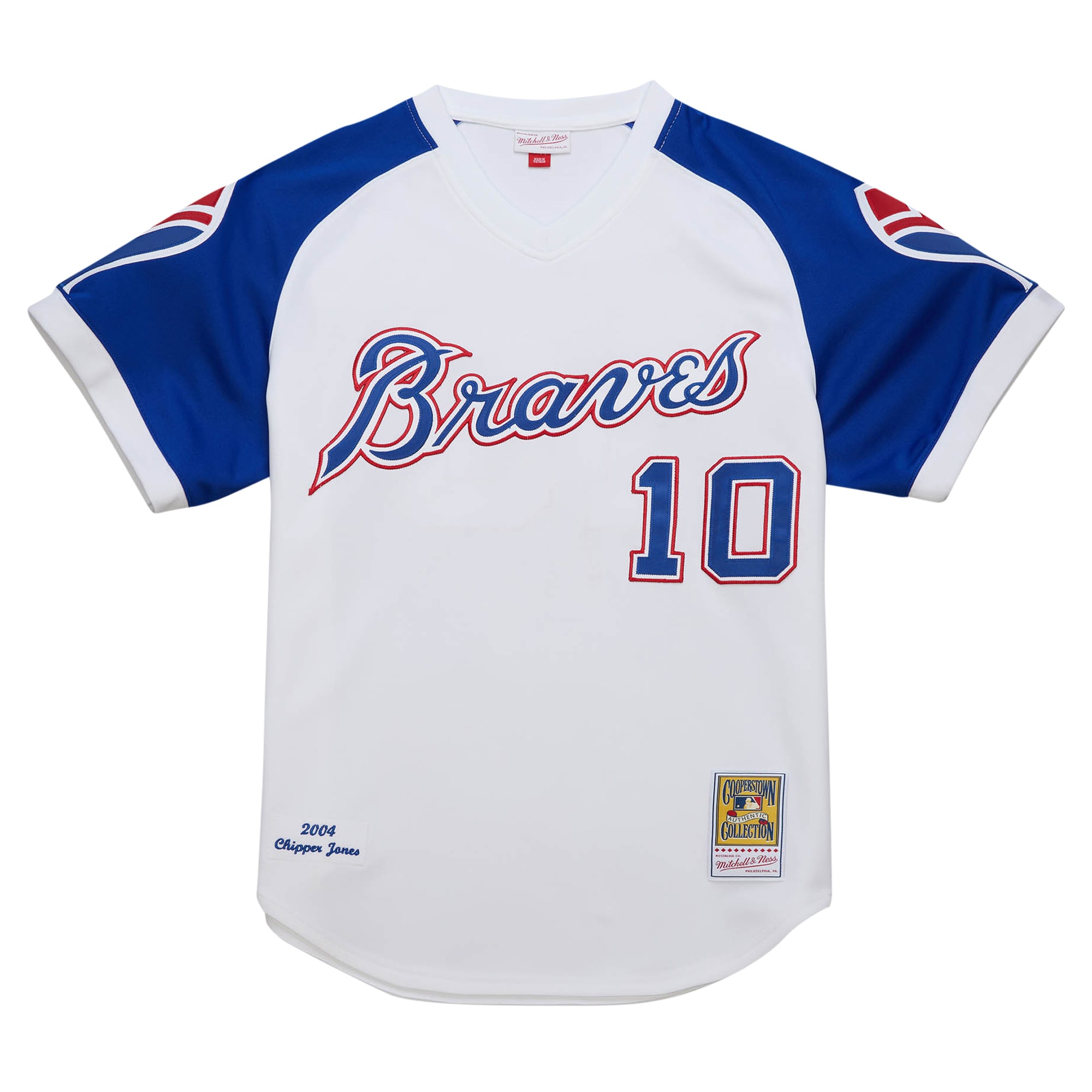 Chipper Jones Atlanta Braves Mitchell & Ness 2004 Cooperstown Collection Authentic Throwback Jersey – White