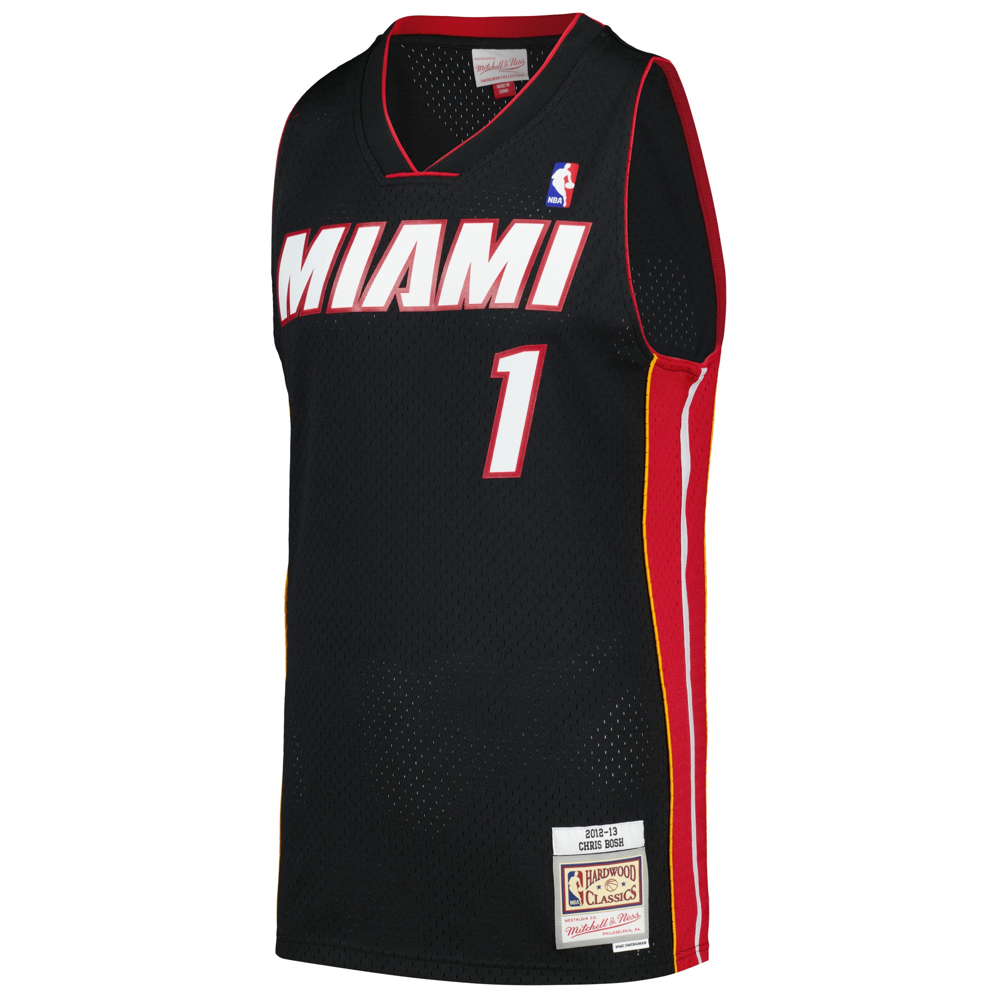 Chris Bosh Miami Heat Mitchell & Ness 2012/13 Hardwood Classics Swingman Jersey – Black Clowdercats