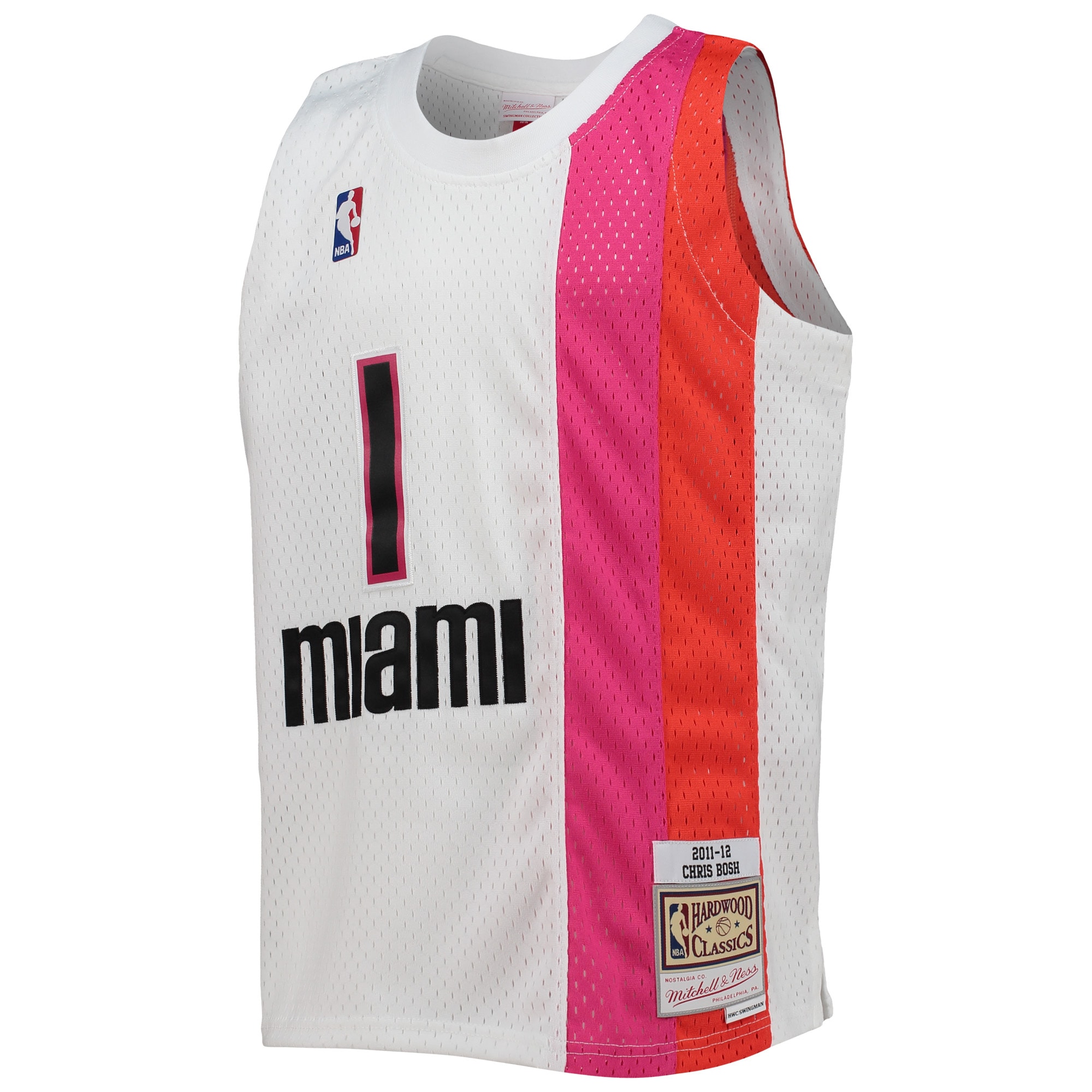 Chris Bosh Miami Heat Mitchell & Ness Youth 2011/12 Hardwood Classics Swingman Jersey – White Clowdercats