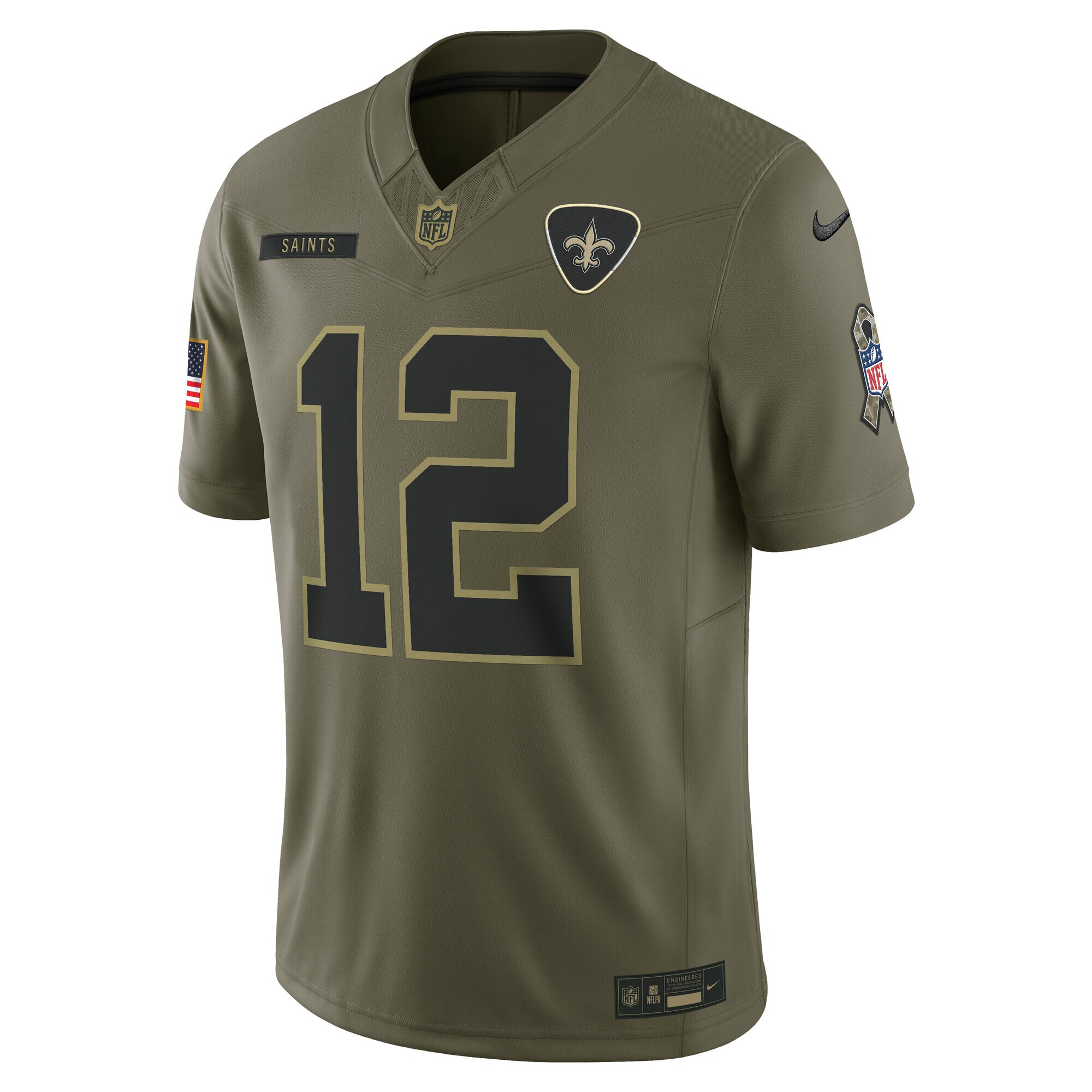 Chris Olave New Orleans Saints Nike 2025 Salute to Service Limited Jersey – Olive Clowdercats