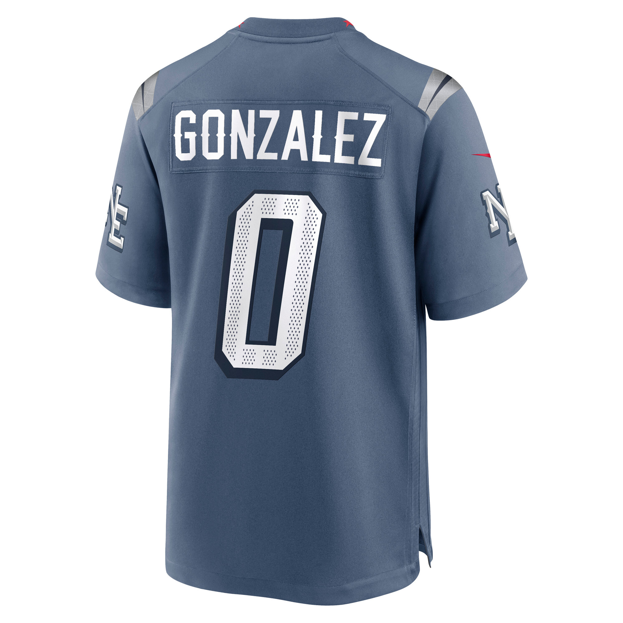 Christian Gonzalez New England Patriots Nike 2025 Rivalries Collection Game Jersey – Storm Blue Clowdercats