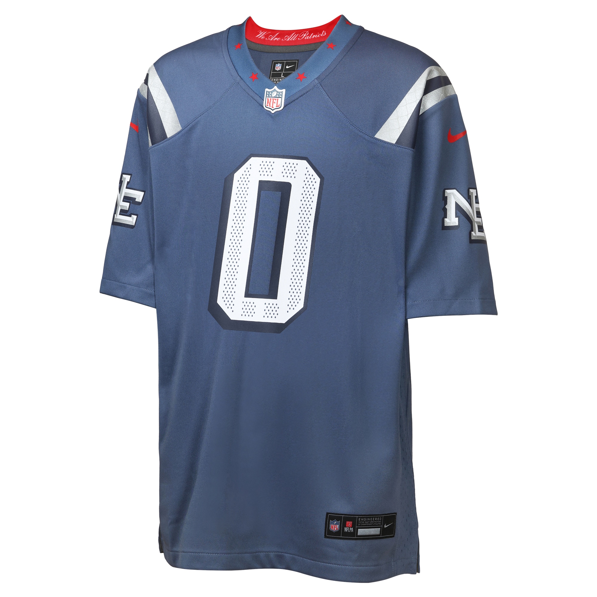 Christian Gonzalez New England Patriots Nike Youth 2025 Rivalries Collection Game Jersey – Storm Blue Clowdercats