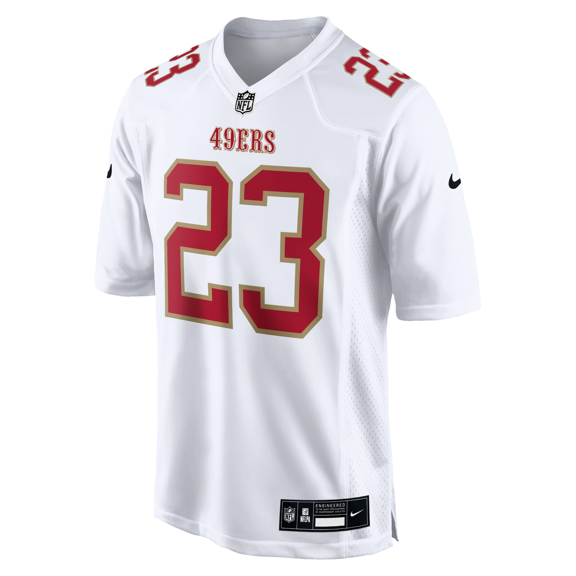 Christian McCaffrey San Francisco 49ers Nike Fashion Game Jersey – White Clowdercats