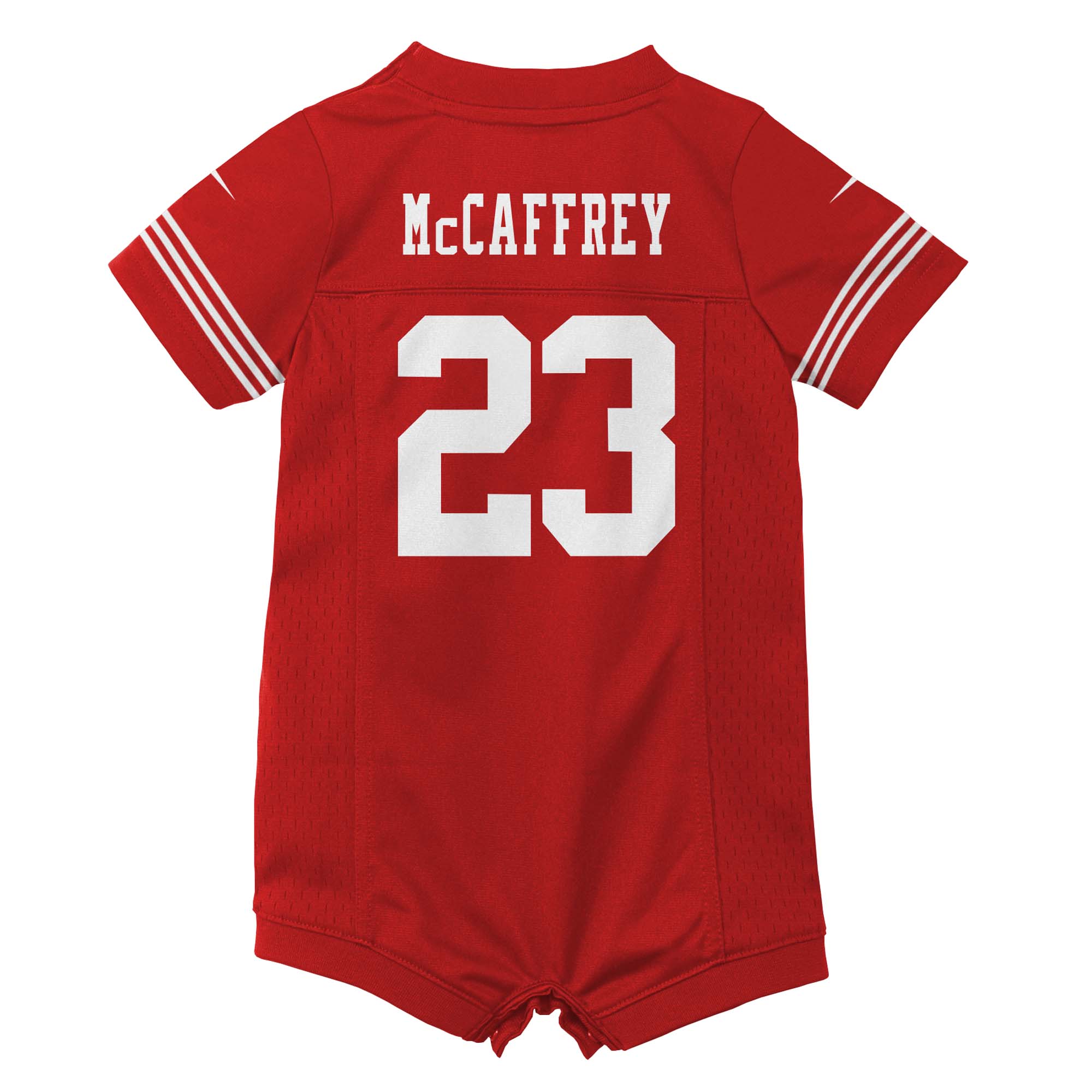 Christian McCaffrey San Francisco 49ers Nike Newborn & Infant Game Romper Jersey – Scarlet Clowdercats