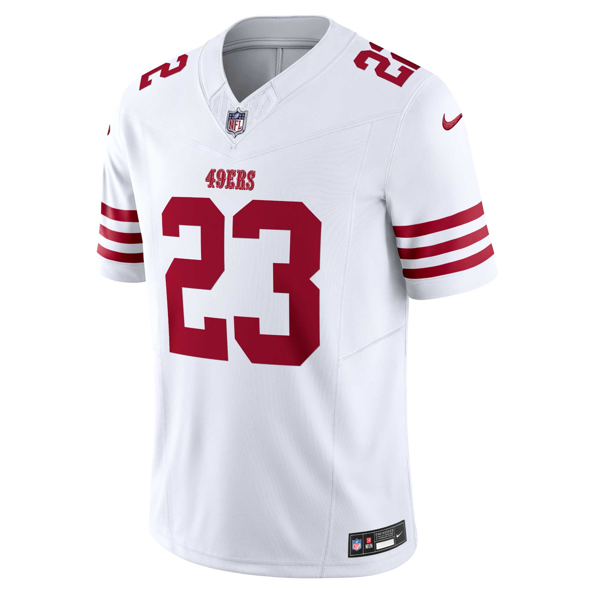 Christian McCaffrey San Francisco 49ers Nike Vapor F.U.S.E. Limited Jersey – White Clowdercats
