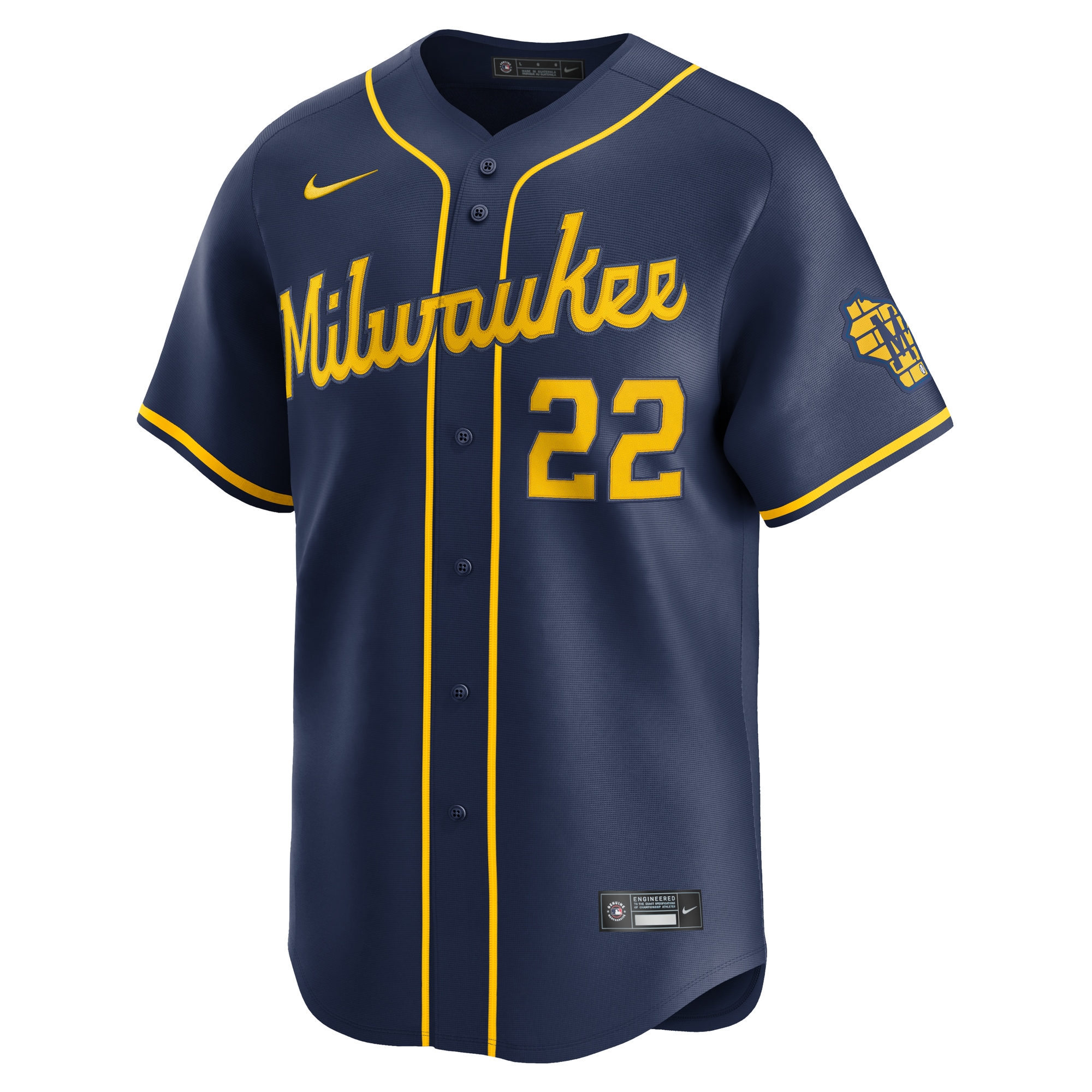 Christian Yelich Milwaukee Brewers Nike Alternate Limited Jersey – Navy