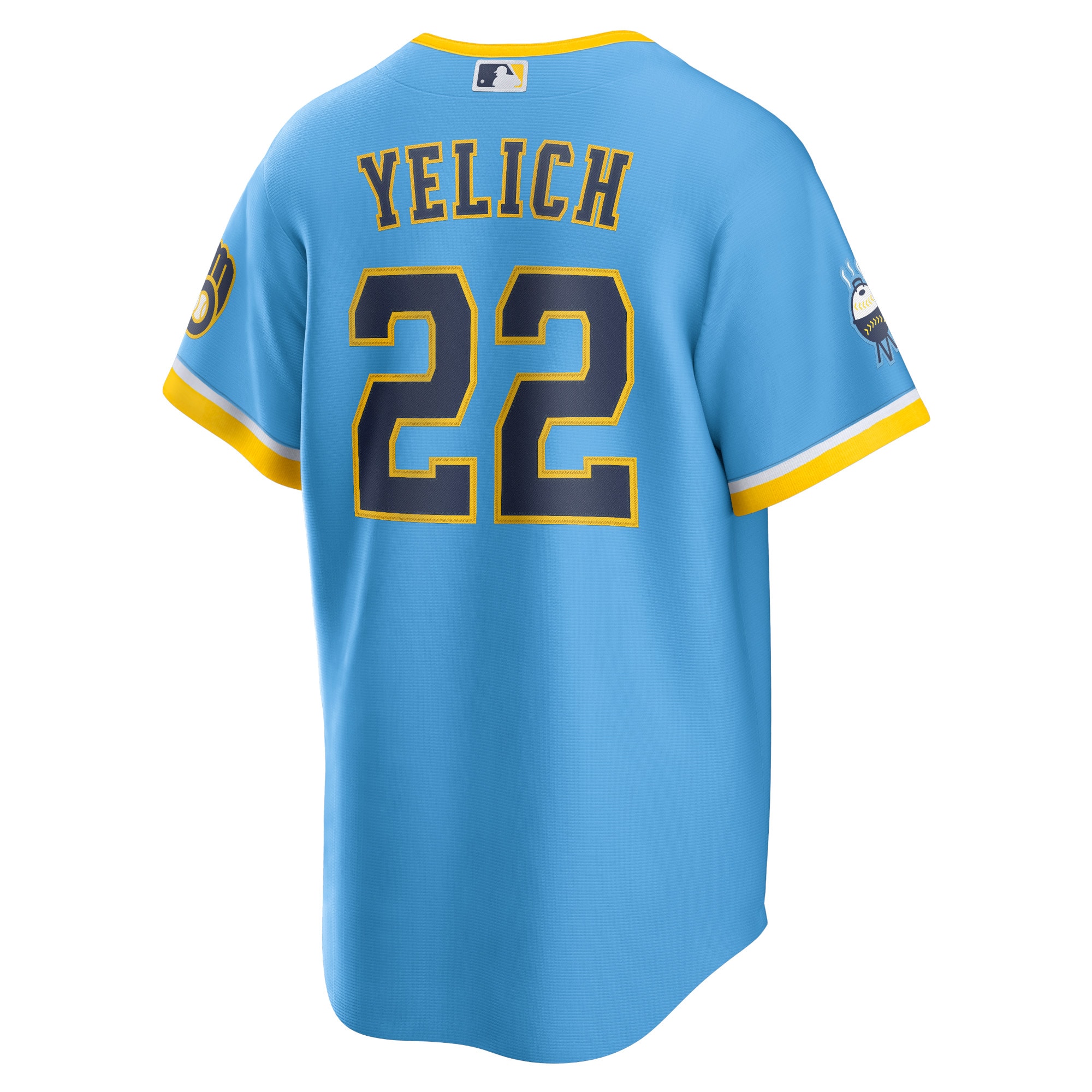 Christian Yelich Milwaukee Brewers Nike City Connect Replica Player Jersey – Powder Blue