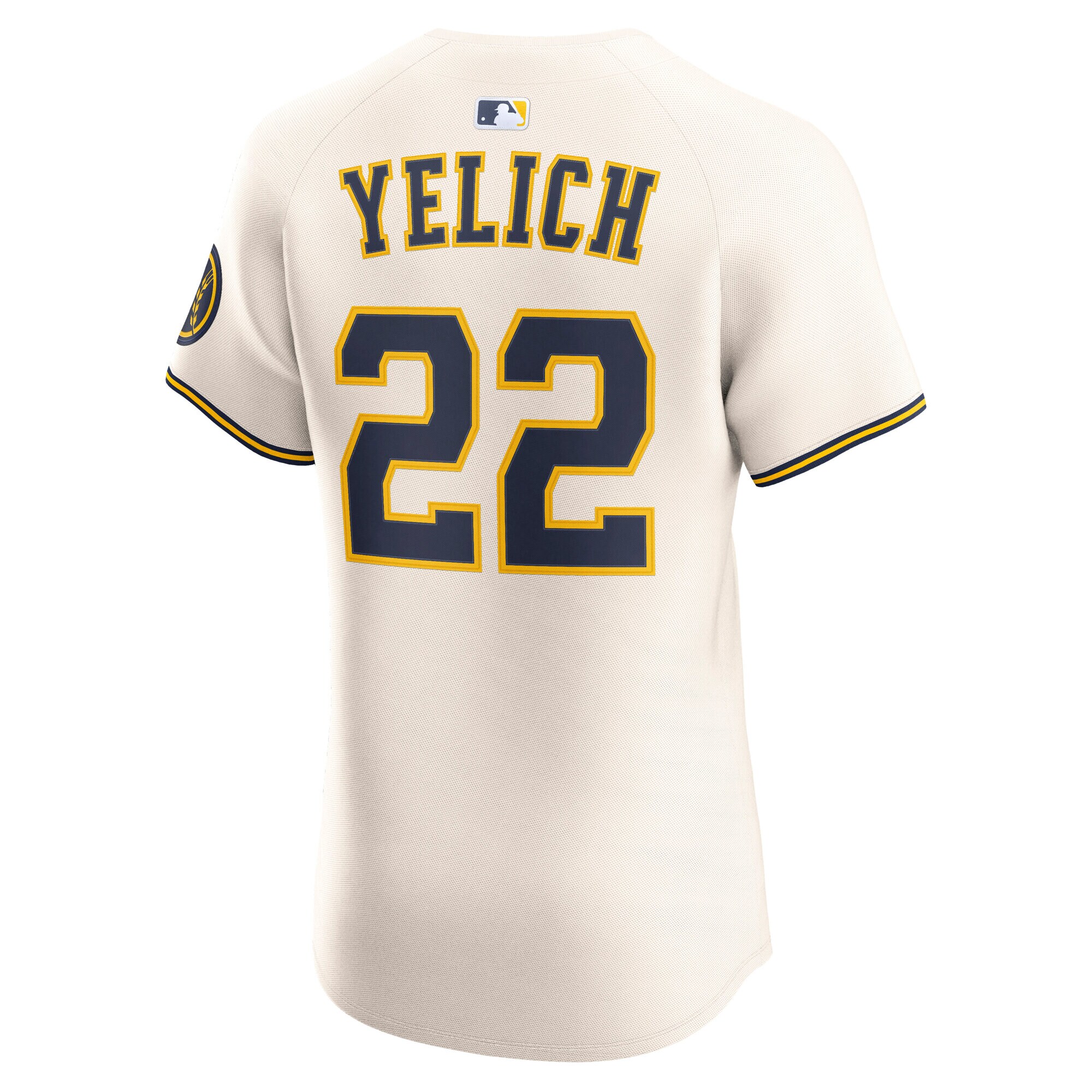 Christian Yelich Milwaukee Brewers Nike Home Elite Player Jersey – Cream