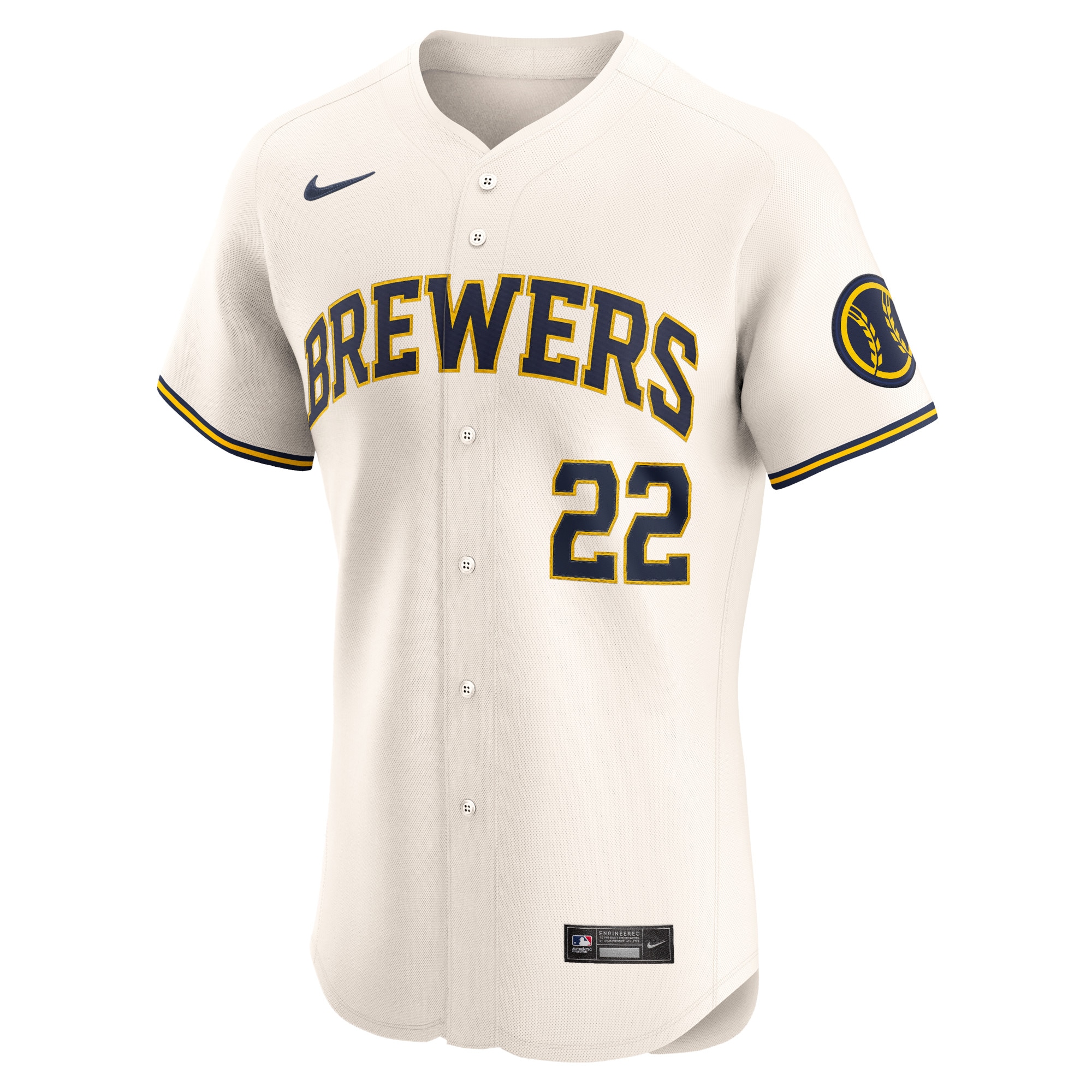 Christian Yelich Milwaukee Brewers Nike Home Elite Player Jersey – Cream
