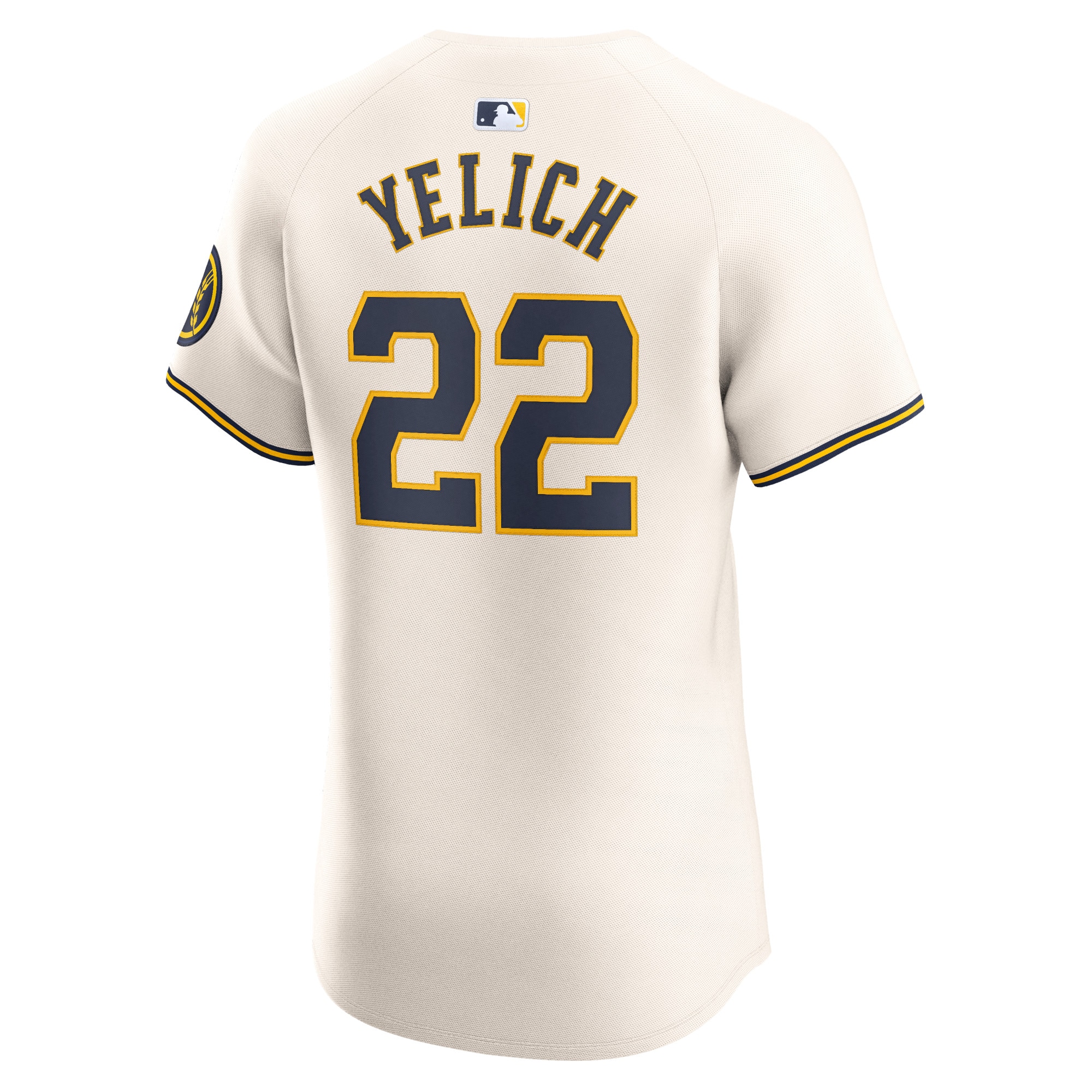 Christian Yelich Milwaukee Brewers Nike Home Elite Player Jersey – Cream