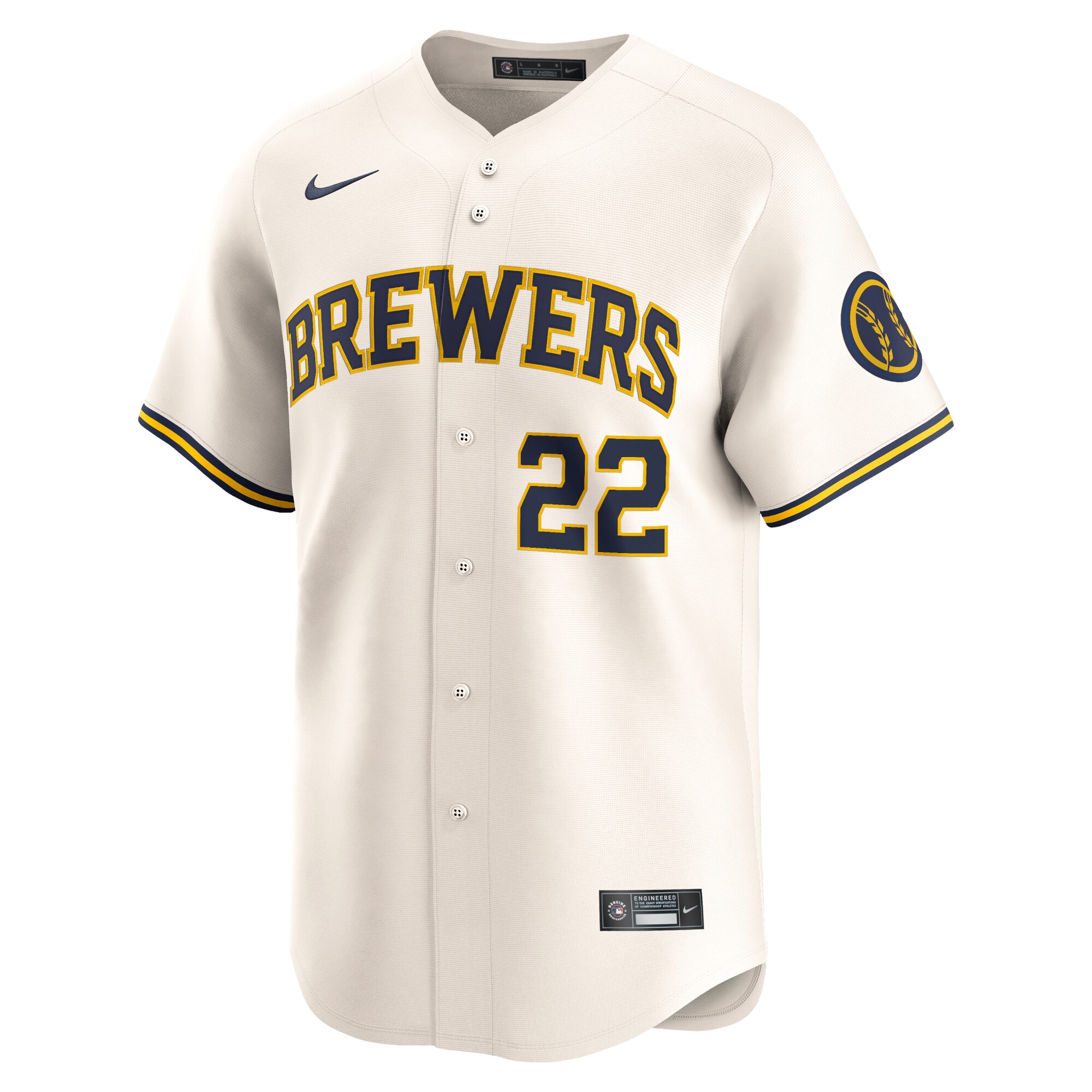 Christian Yelich Milwaukee Brewers Nike Home Limited Player Jersey – Cream