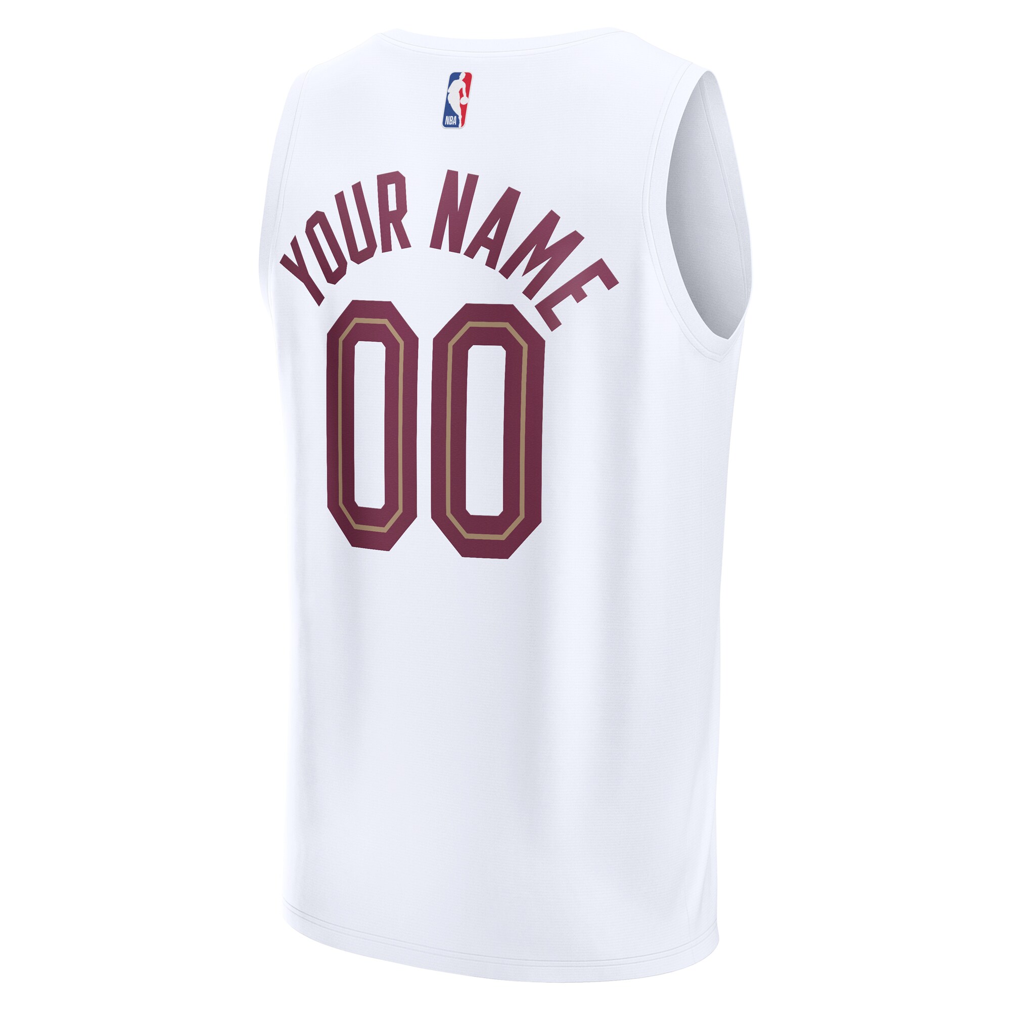 Cleveland Cavaliers Fanatics Youth Fast Break Replica Custom Jersey – Association Edition – White Clowdercats