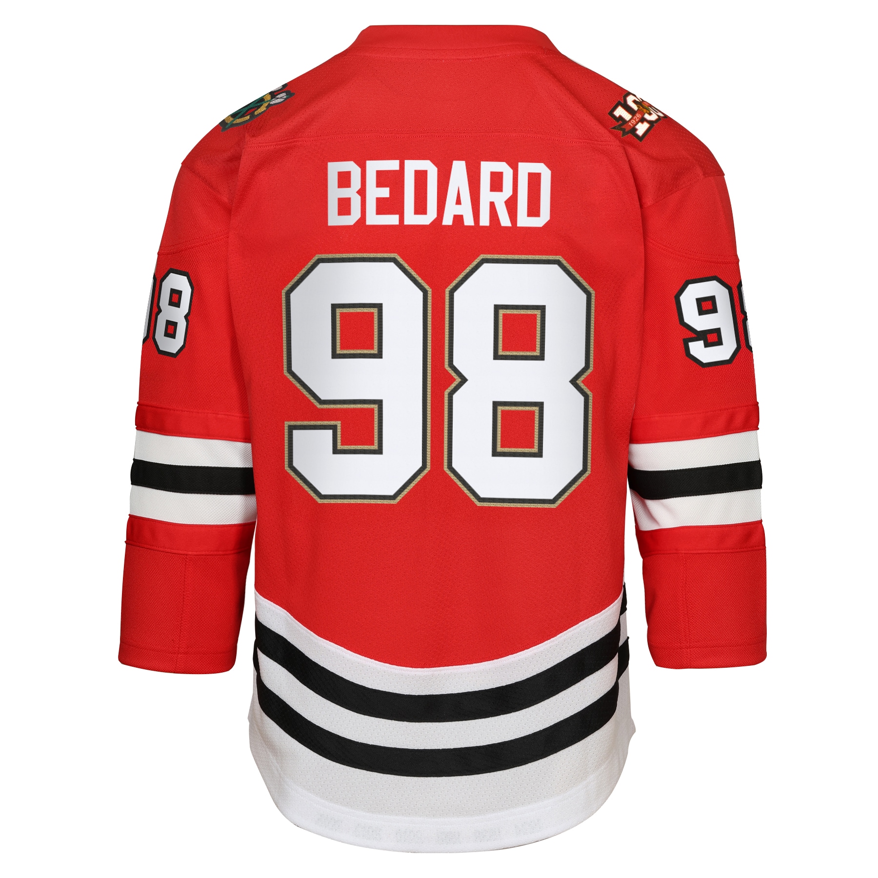 Connor Bedard Chicago Blackhawks Youth Centennial Alternate Replica Player Jersey – Red Clowdercats