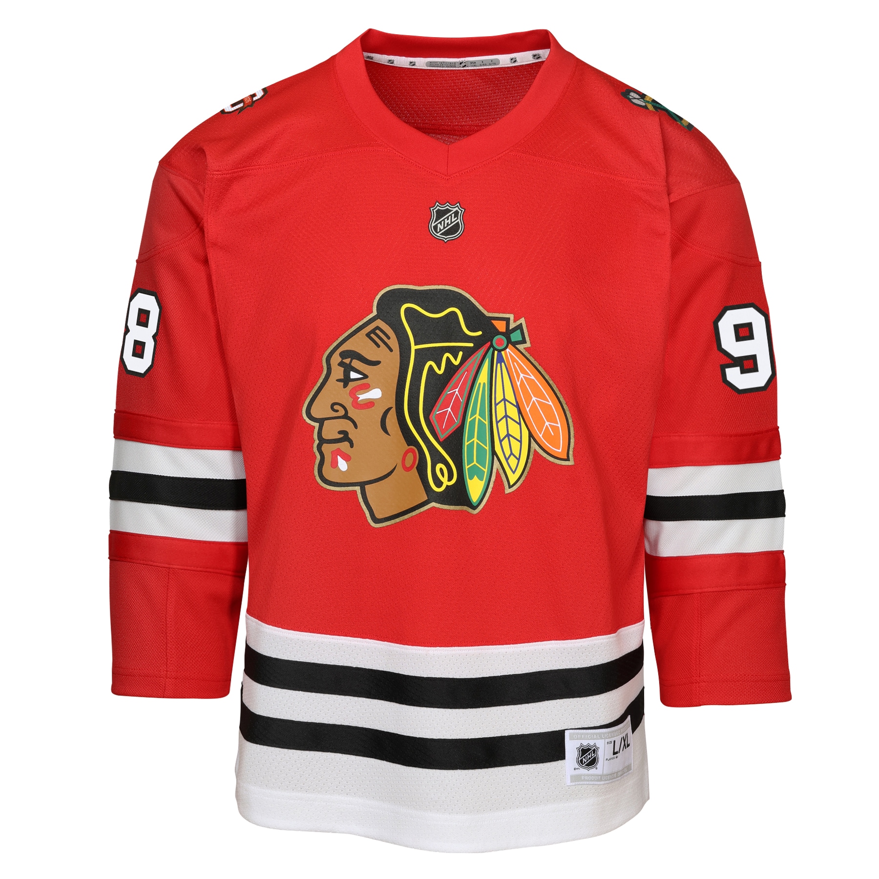 Connor Bedard Chicago Blackhawks Youth Centennial Alternate Replica Player Jersey – Red Clowdercats