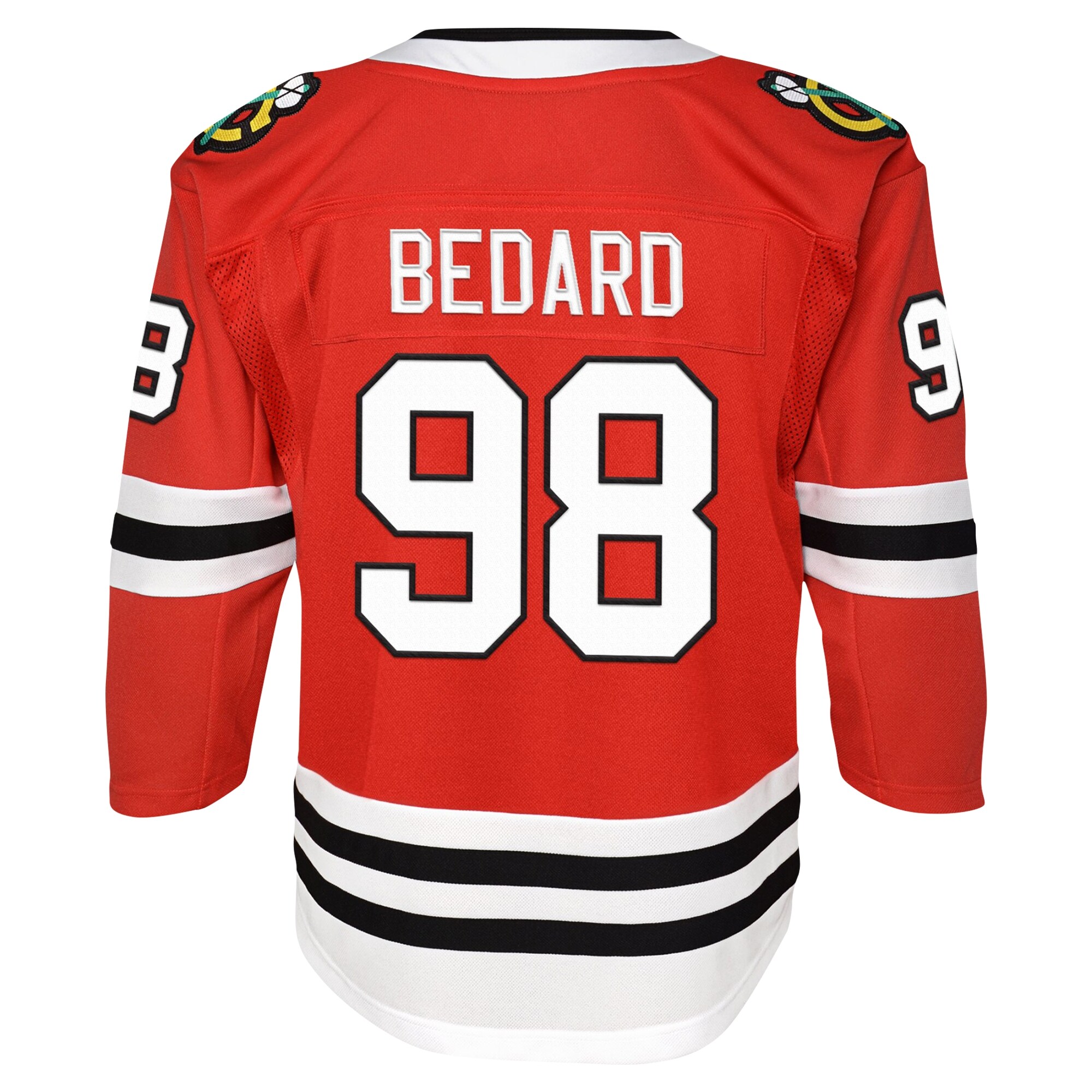 Connor Bedard Chicago Blackhawks Youth Home Premier Player Jersey – Red Clowdercats
