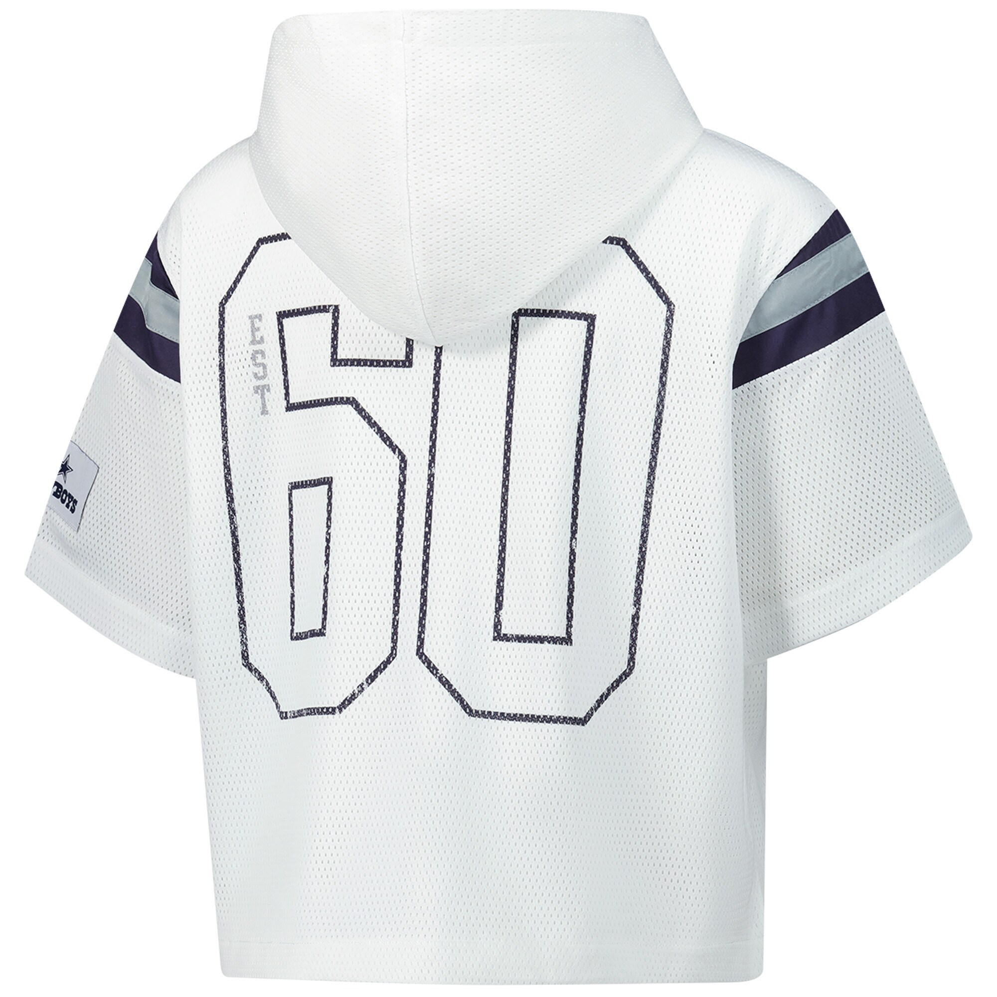 Dallas Cowboys The Wild Collective Women’s Mesh Short Sleeve Hoodie T-Shirt – White Clowdercats