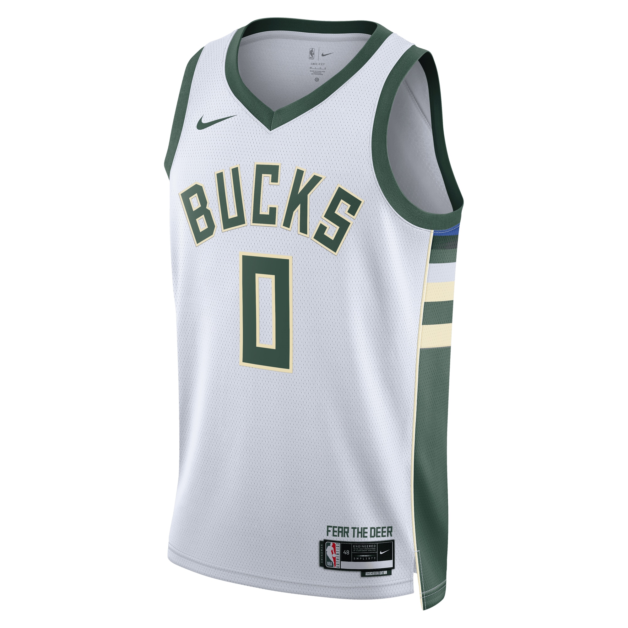 Damian Lillard Milwaukee Bucks Nike Unisex Fear The Deer Swingman Player Jersey – Association Edition – White Clowdercats