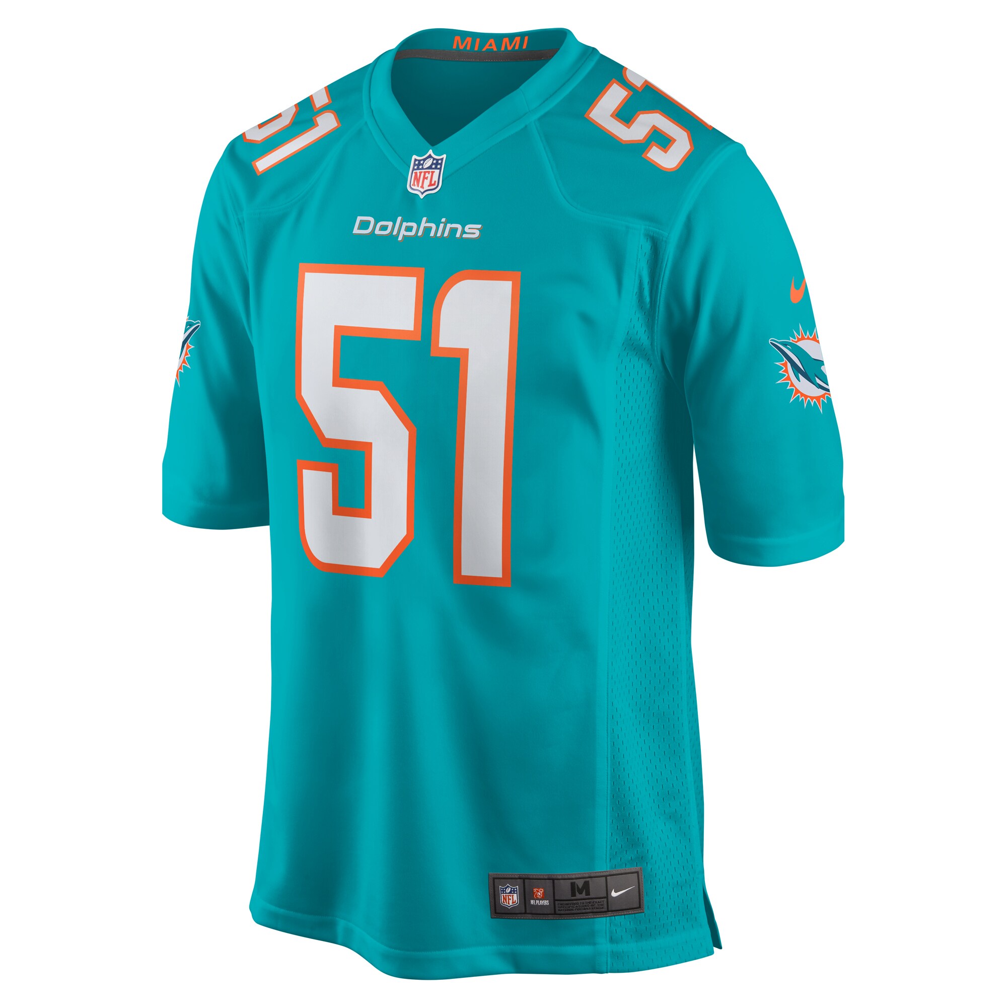 David Long Jr. Miami Dolphins Nike Game Jersey – Aqua Clowdercats