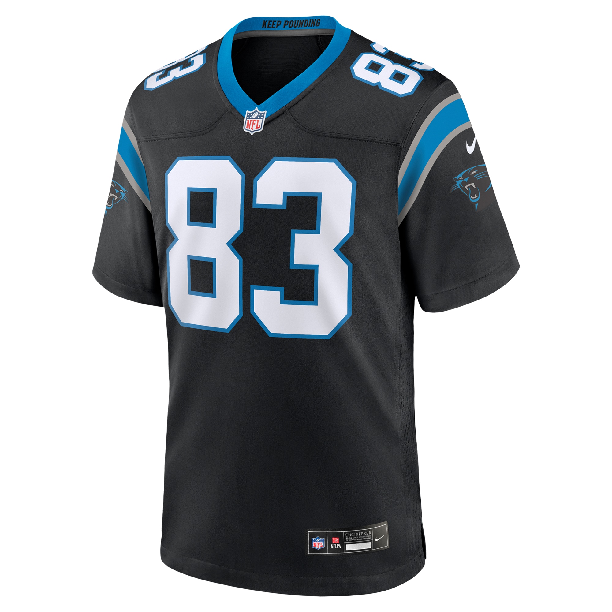 David Moore Carolina Panthers Nike Game Jersey – Black Clowdercats