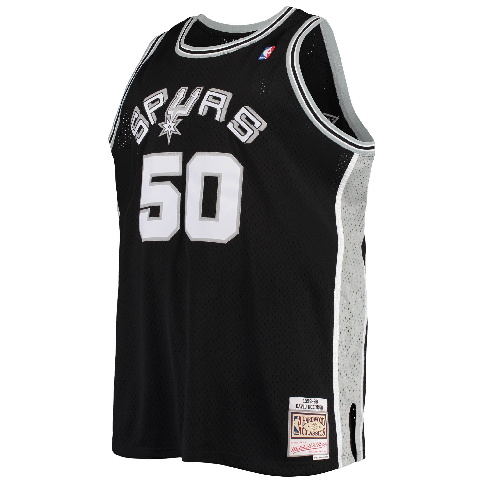 David Robinson San Antonio Spurs Mitchell & Ness 1998/99 Big & Tall Hardwood Classics Swingman Jersey – Black Clowdercats