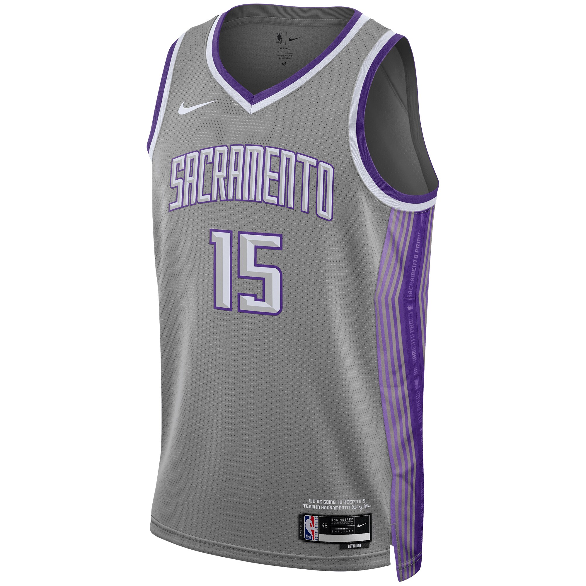 Davion Mitchell Sacramento Kings Nike Unisex 2022/23 Swingman Jersey – City Edition – Anthracite Clowdercats