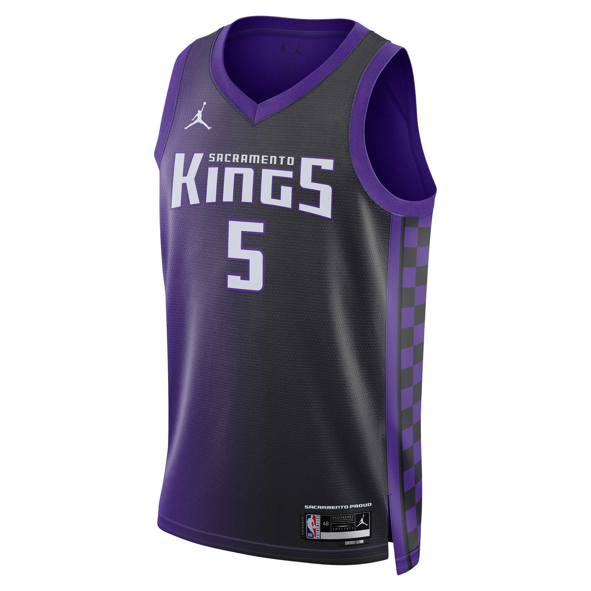 De’Aaron Fox Sacramento Kings Jordan Brand Unisex Swingman Jersey – Statement Edition – Purple Clowdercats