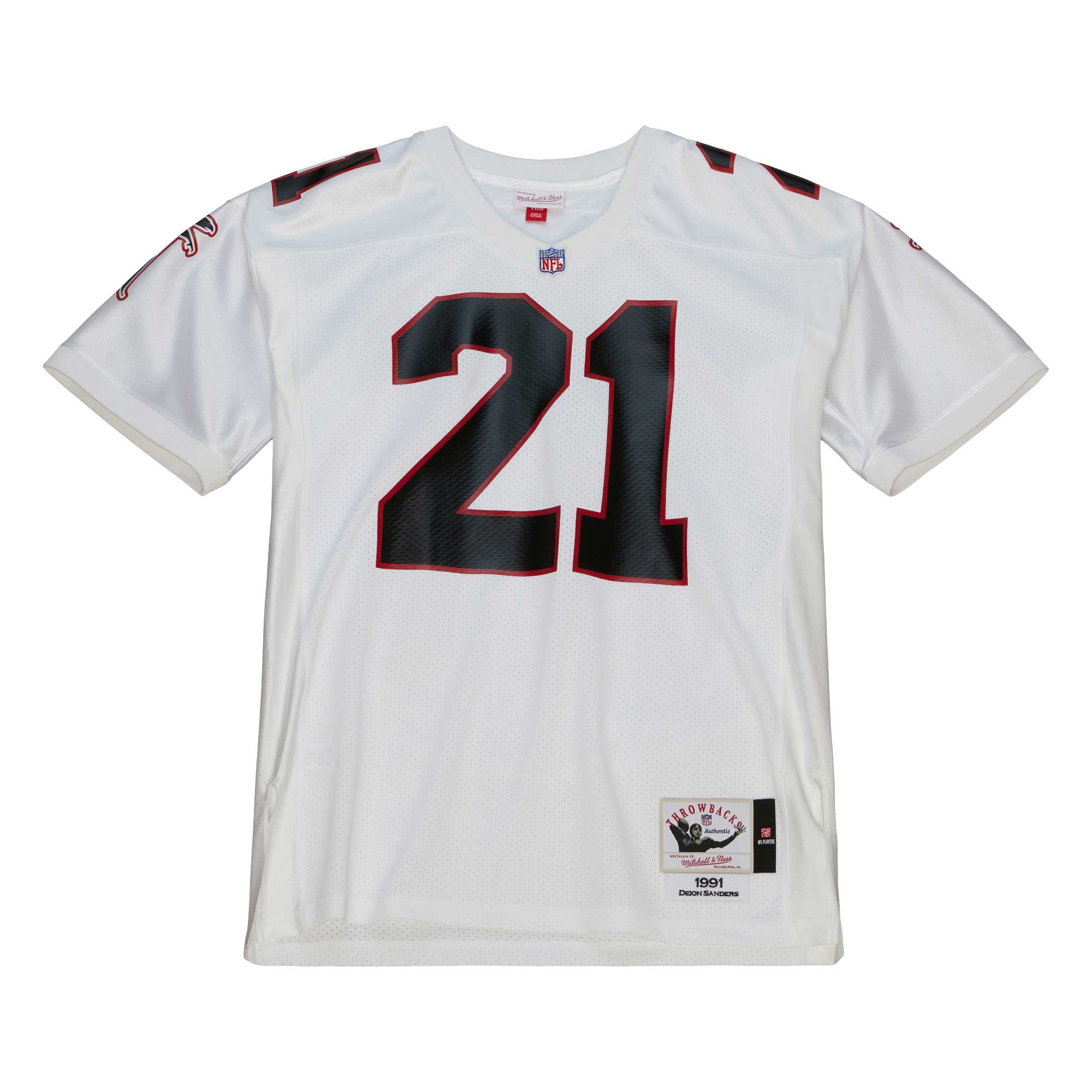 Deion Sanders Atlanta Falcons 1991 Mitchell & Ness Authentic Throwback Retired Player Jersey – White Clowdercats