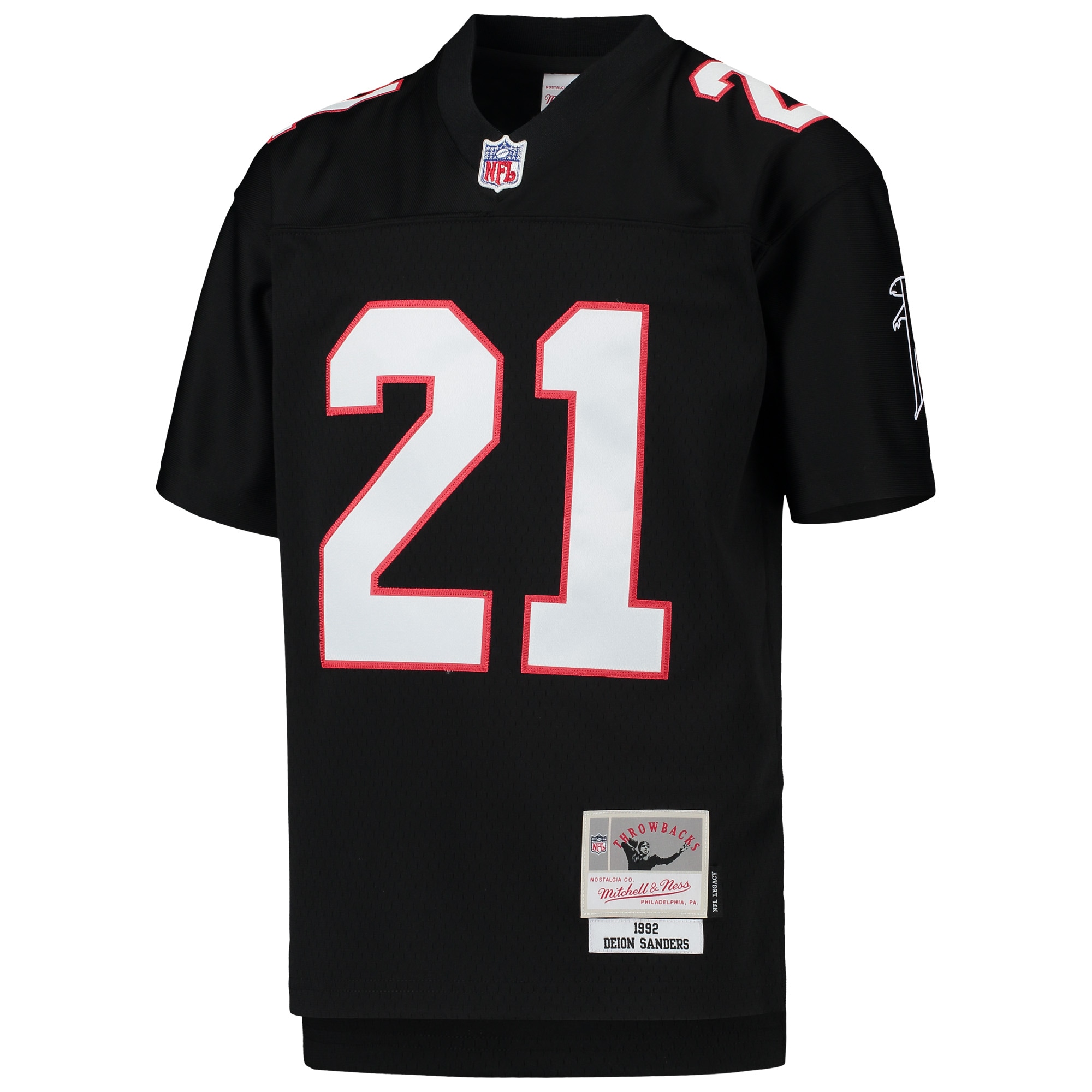 Deion Sanders Atlanta Falcons Mitchell & Ness Youth 1992 Legacy Retired Player Jersey – Black Clowdercats