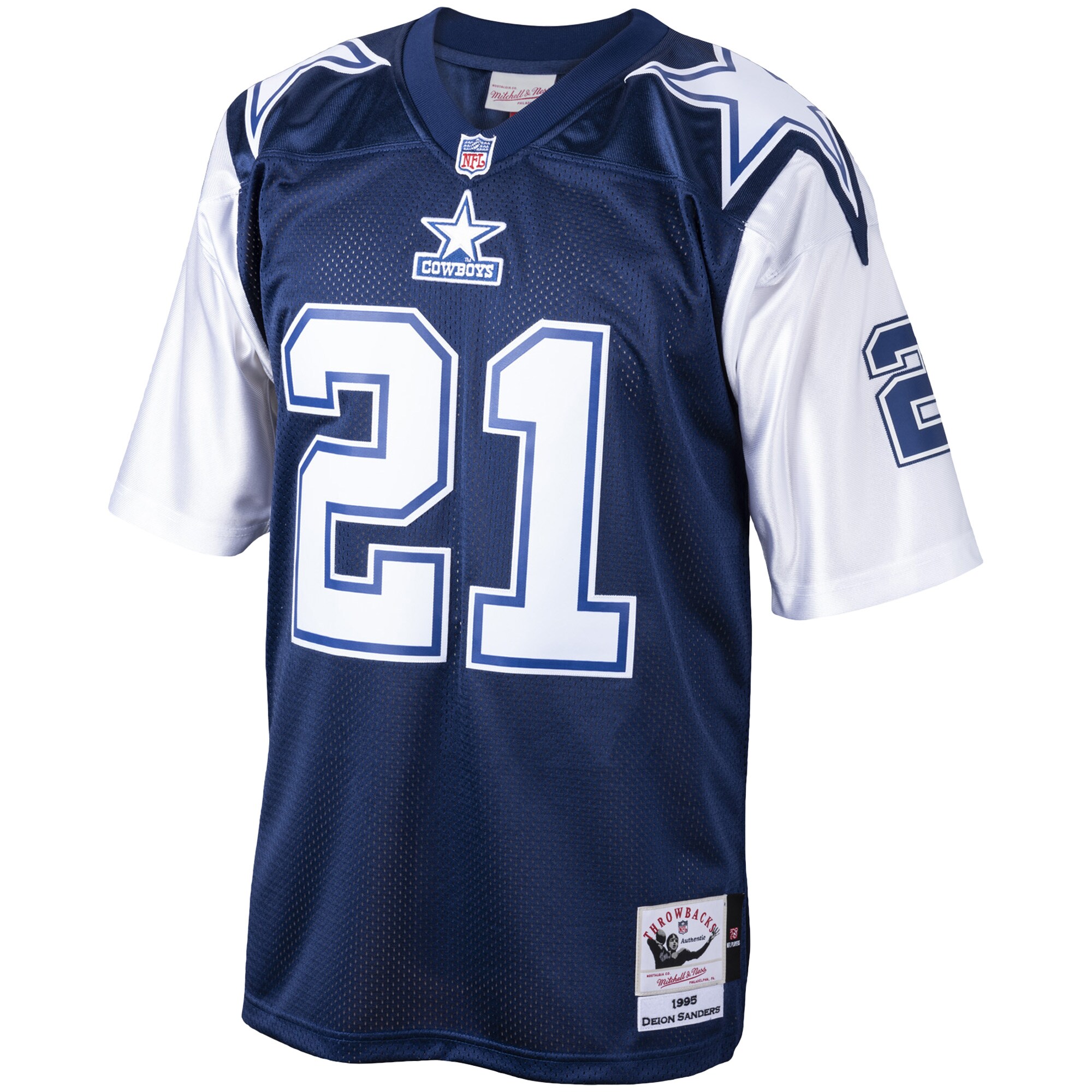 Deion Sanders Dallas Cowboys Mitchell & Ness Big & Tall 1995 Retired Player Replica Jersey – Navy Clowdercats