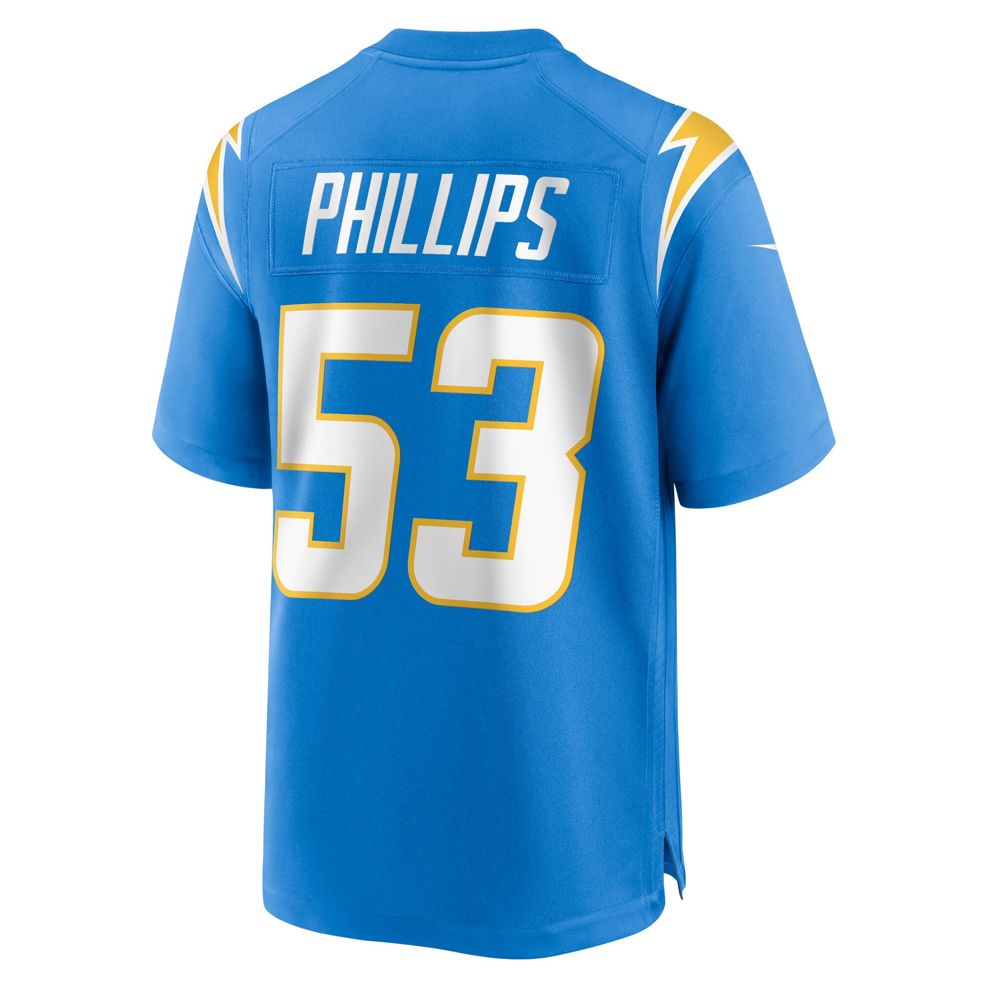 Del’Shawn Phillips Los Angeles Chargers Nike Team Game Jersey – Powder Blue Clowdercats