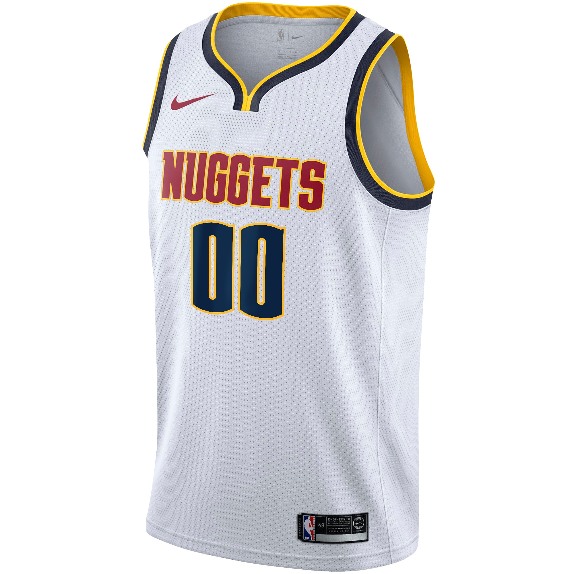 Denver Nuggets Nike Swingman Custom Jersey – Association Edition – White Clowdercats