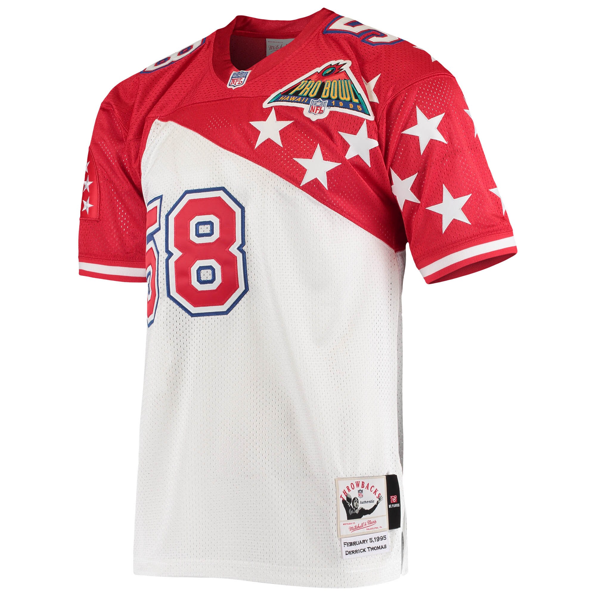 Derrick Thomas AFC Mitchell & Ness 1995 Pro Bowl Authentic Jersey – White/Red Clowdercats