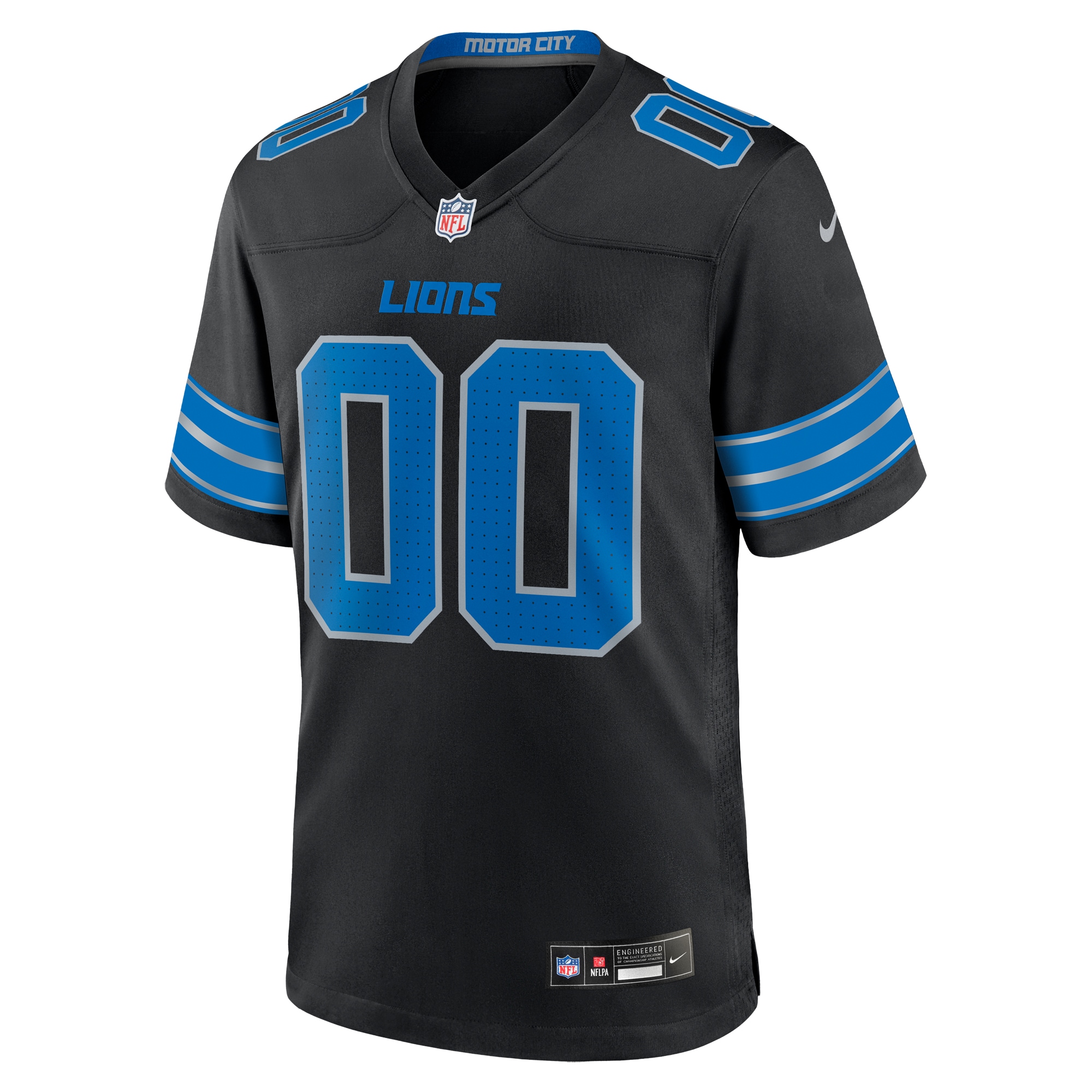 Detroit Lions Nike Alternate Custom Game Jersey – Black Clowdercats