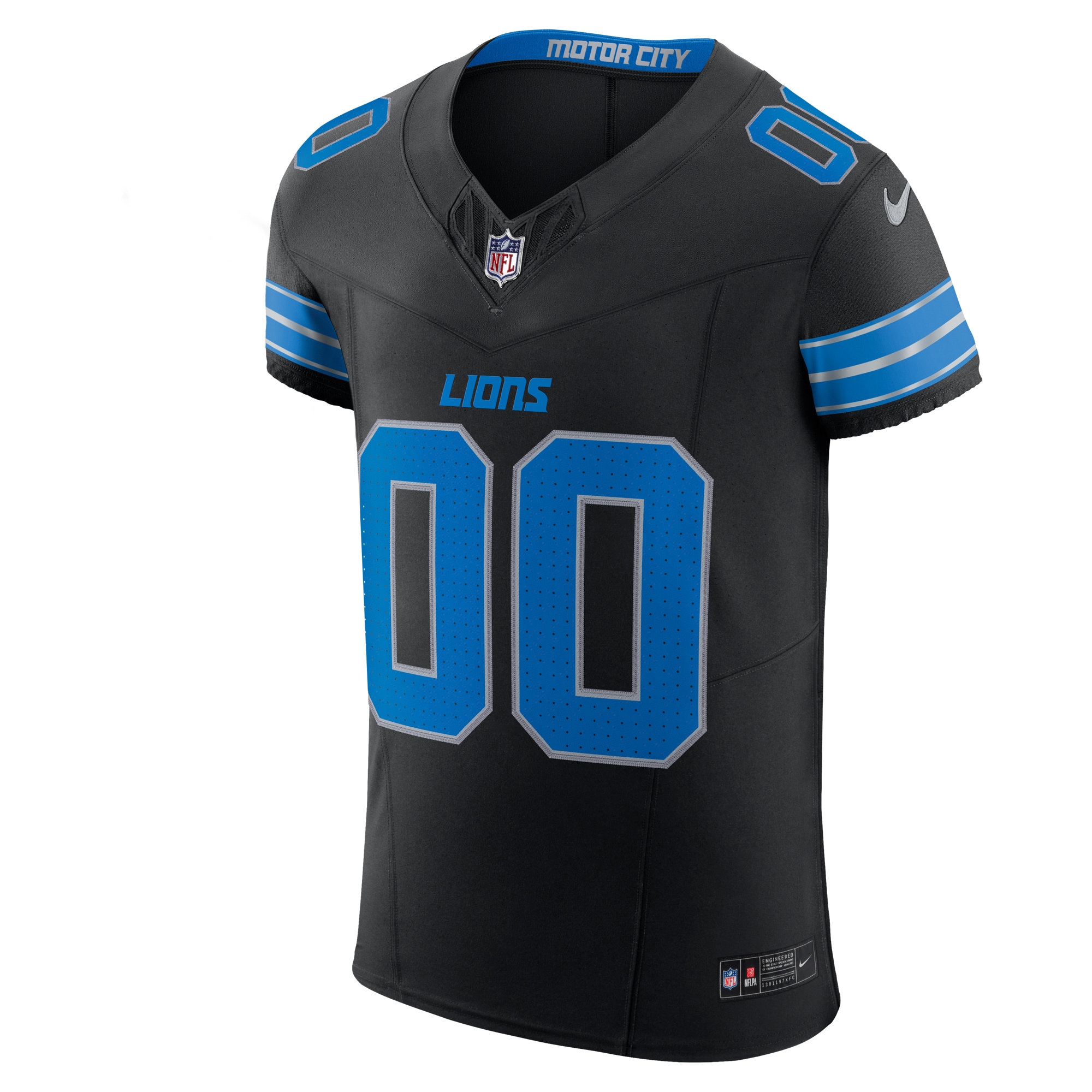 Detroit Lions Nike Alternate Vapor F.U.S.E. Elite Custom Jersey – Black Clowdercats