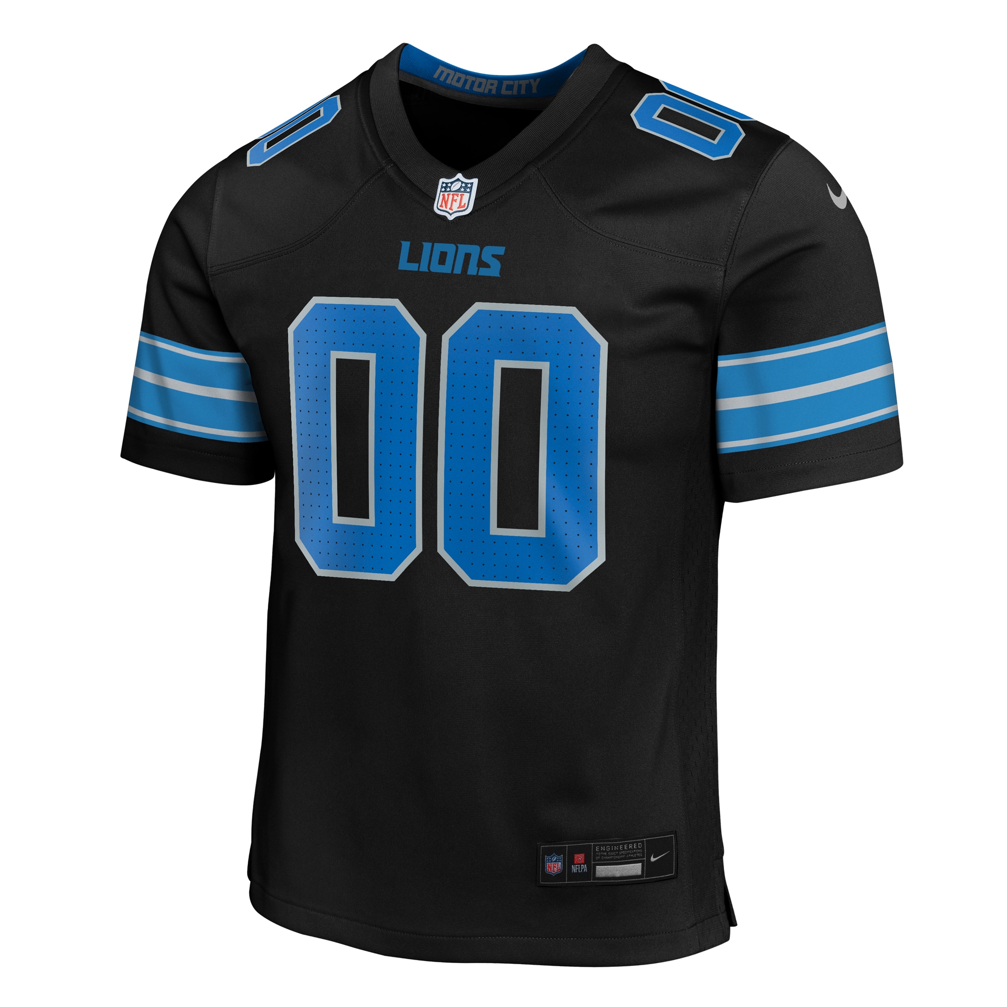 Detroit Lions Nike Youth Alternate Custom Game Jersey – Black Clowdercats