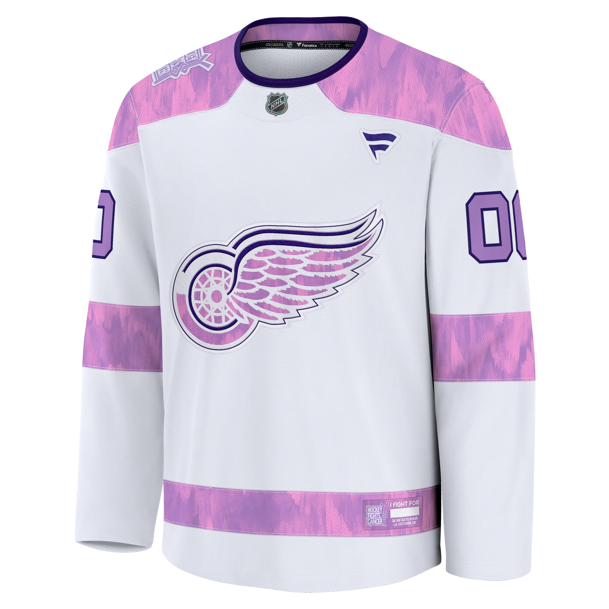 Detroit Red Wings Fanatics 2024 Hockey Fights Cancer Custom Practice Jersey – White Clowdercats