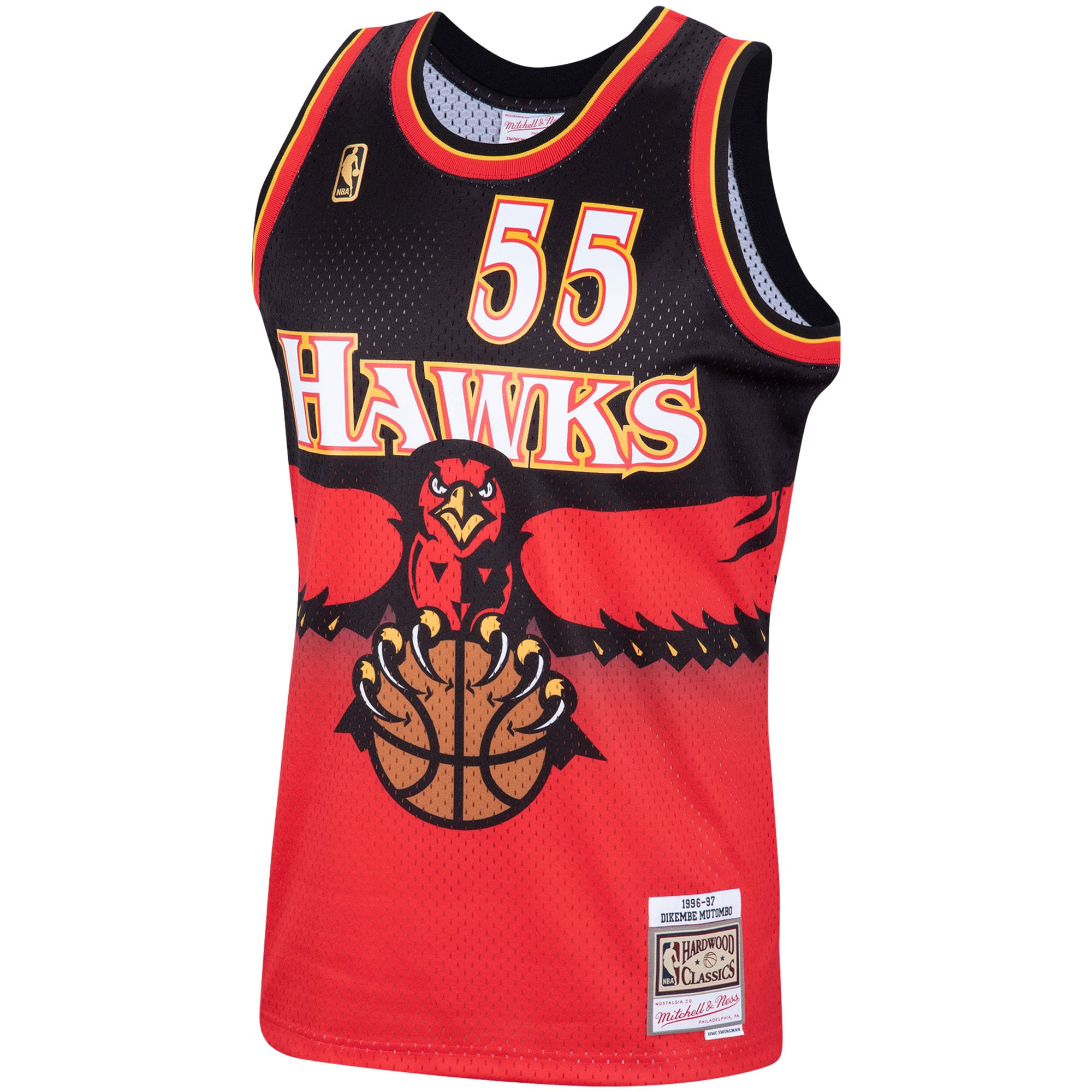 Dikembe Mutombo Atlanta Hawks Mitchell & Ness Hardwood Classics Swingman Jersey – Scarlet Clowdercats