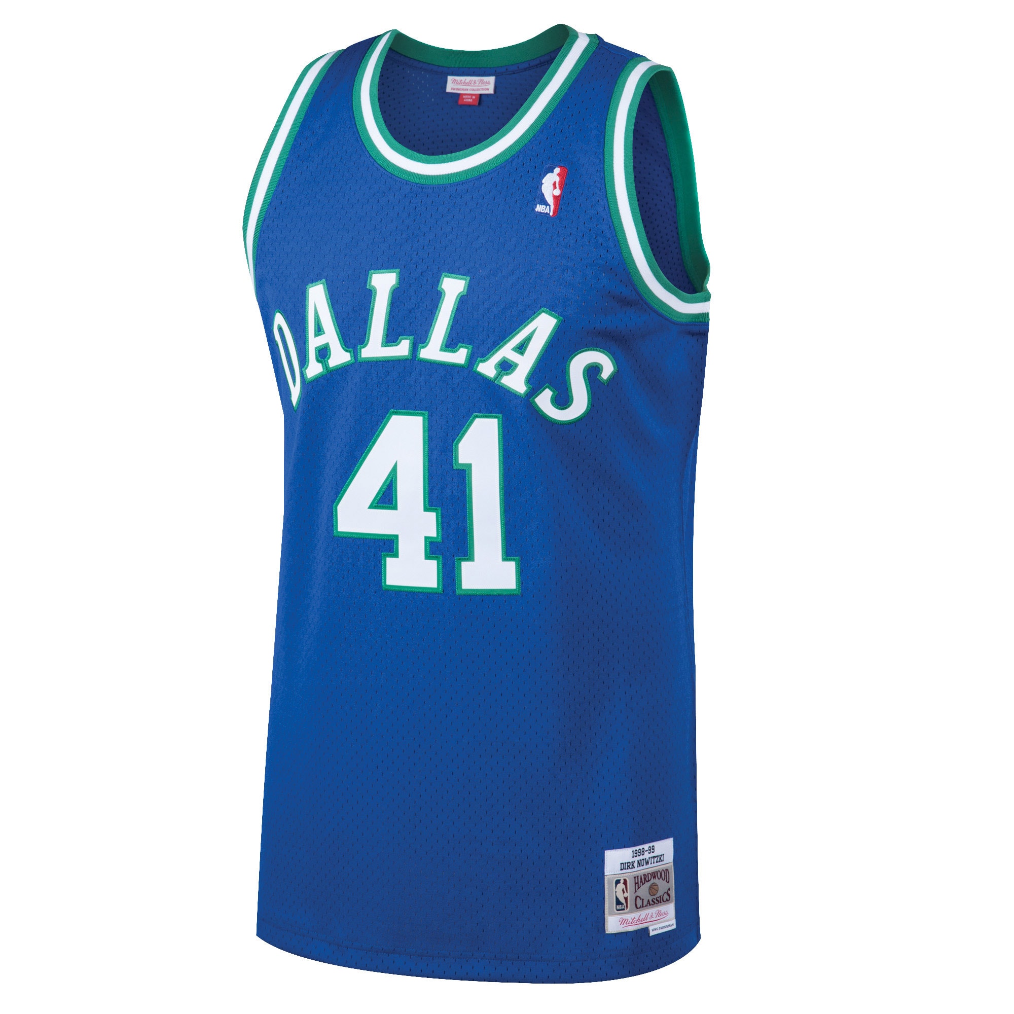 Dirk Nowitzki Dallas Mavericks Mitchell & Ness 1998/99 Hardwood Classics Swingman Jersey – Blue Clowdercats