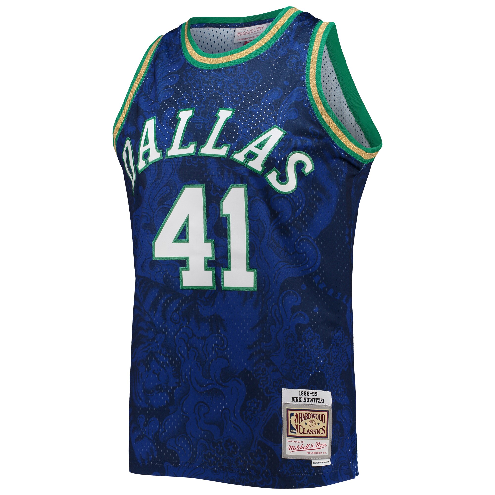 Dirk Nowitzki Dallas Mavericks Mitchell & Ness Hardwood Classics 1998/99 Lunar New Year Swingman Jersey – Blue Clowdercats