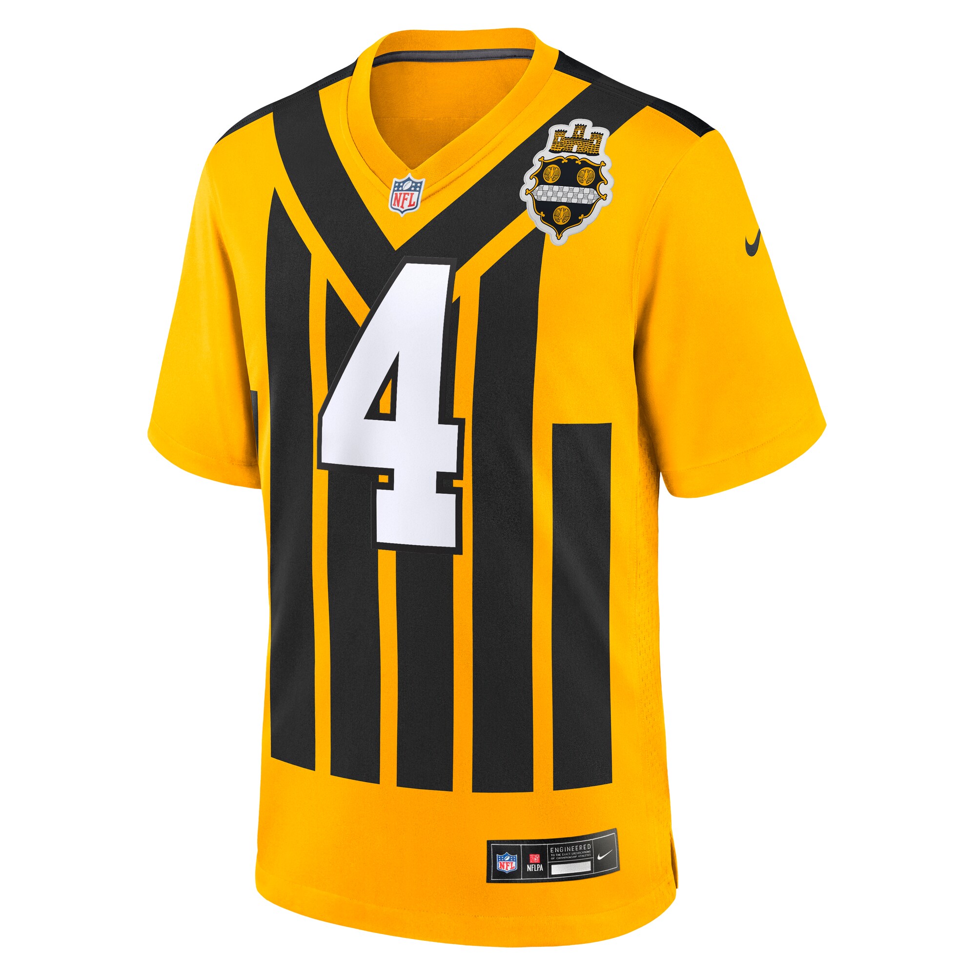 DK Metcalf Pittsburgh Steelers Nike Alternate 1933 Throwback Game Jersey – Gold Clowdercats