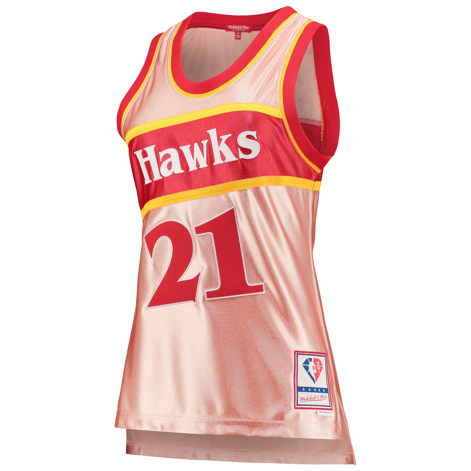 Dominique Wilkins Atlanta Hawks Mitchell & Ness Women’s 75th Anniversary Rose Gold 1986 Swingman Jersey – Pink Clowdercats