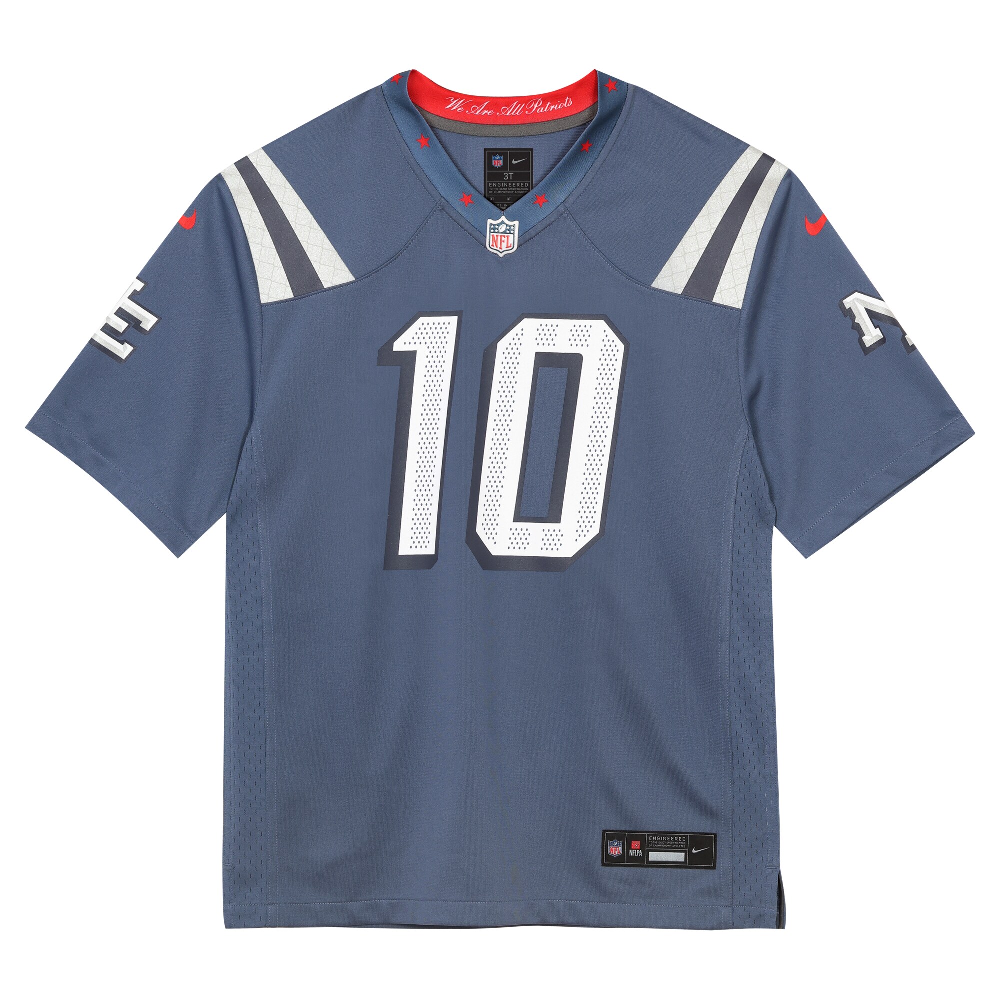 Drake Maye New England Patriots Nike Toddler 2025 Rivalries Collection Game Jersey – Storm Blue Clowdercats