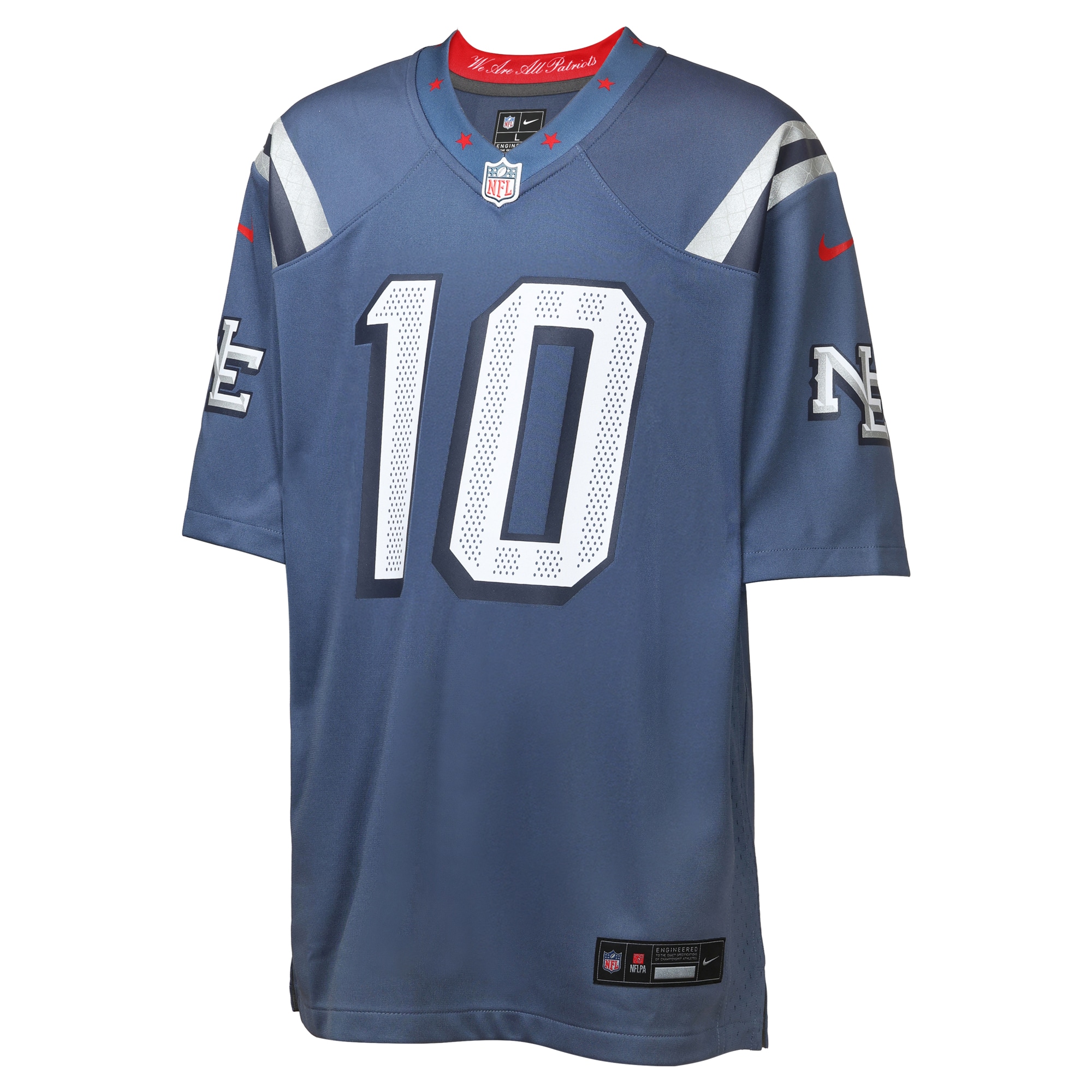 Drake Maye New England Patriots Nike Youth 2025 Rivalries Collection Game Jersey – Storm Blue Clowdercats