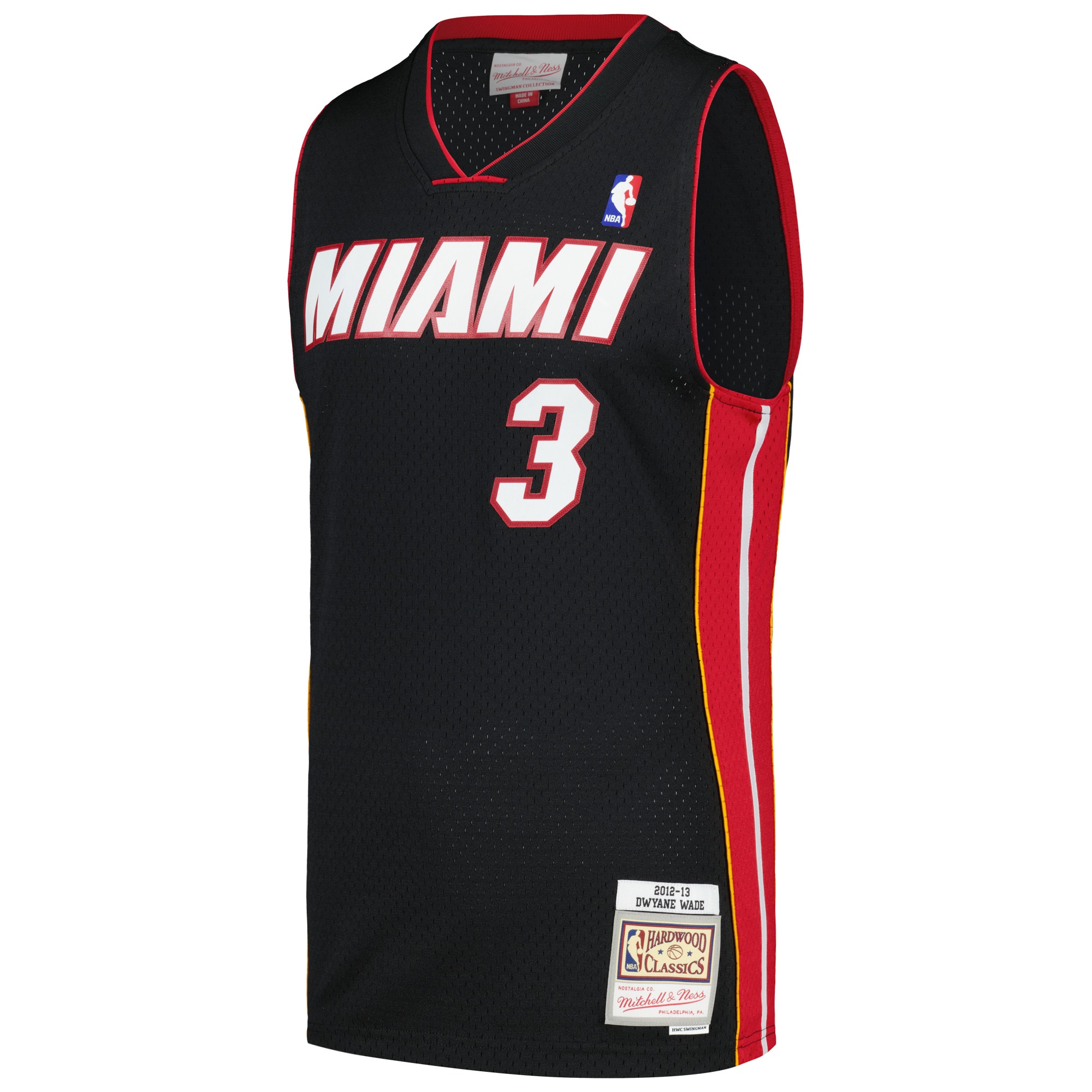 Dwyane Wade Miami Heat Mitchell & Ness 2012/13 Hardwood Classics Swingman Jersey – Black Clowdercats