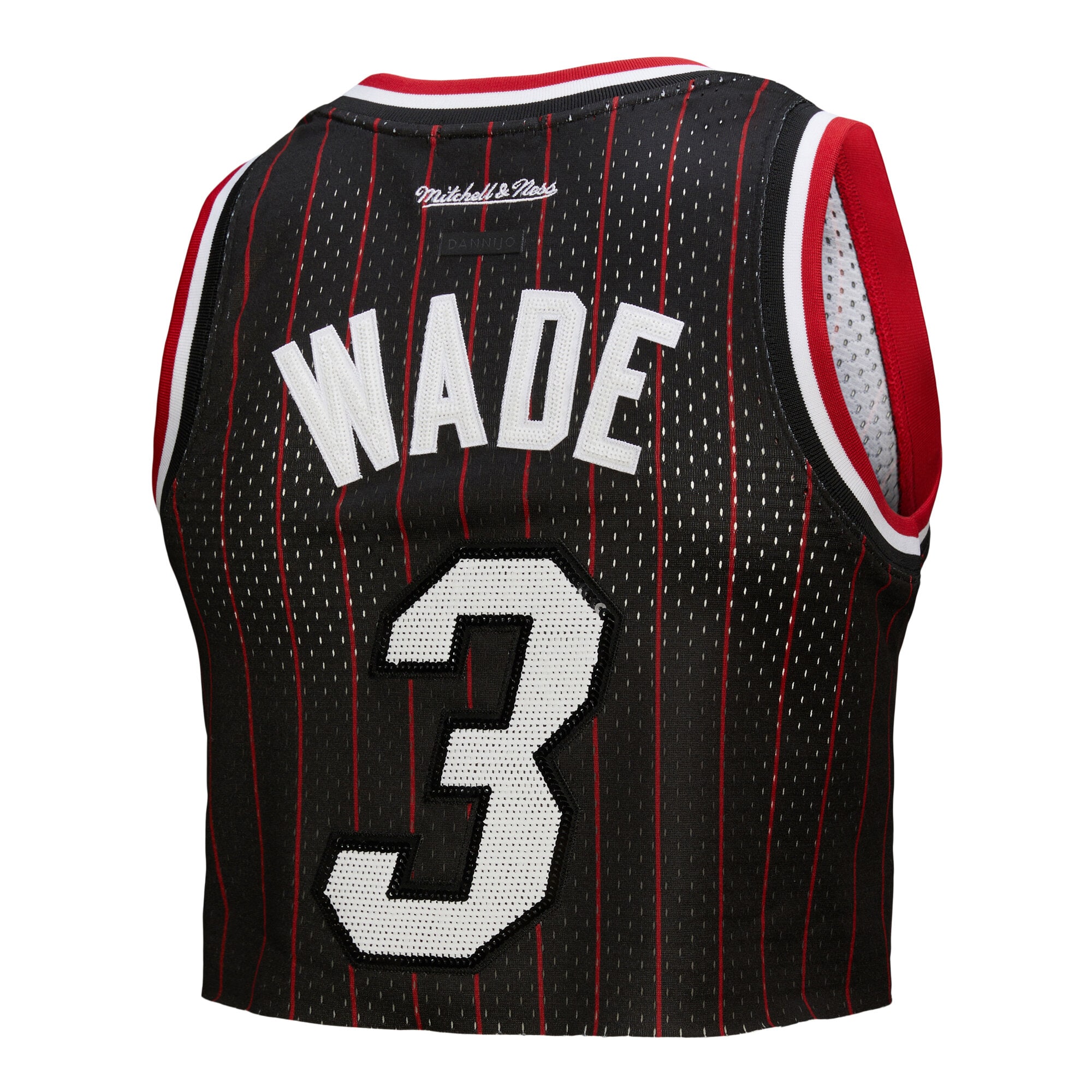 Dwyane Wade Miami Heat Mitchell & Ness x DANNIJO Women’s Fashion Cropped Basketball Jersey – Black Clowdercats