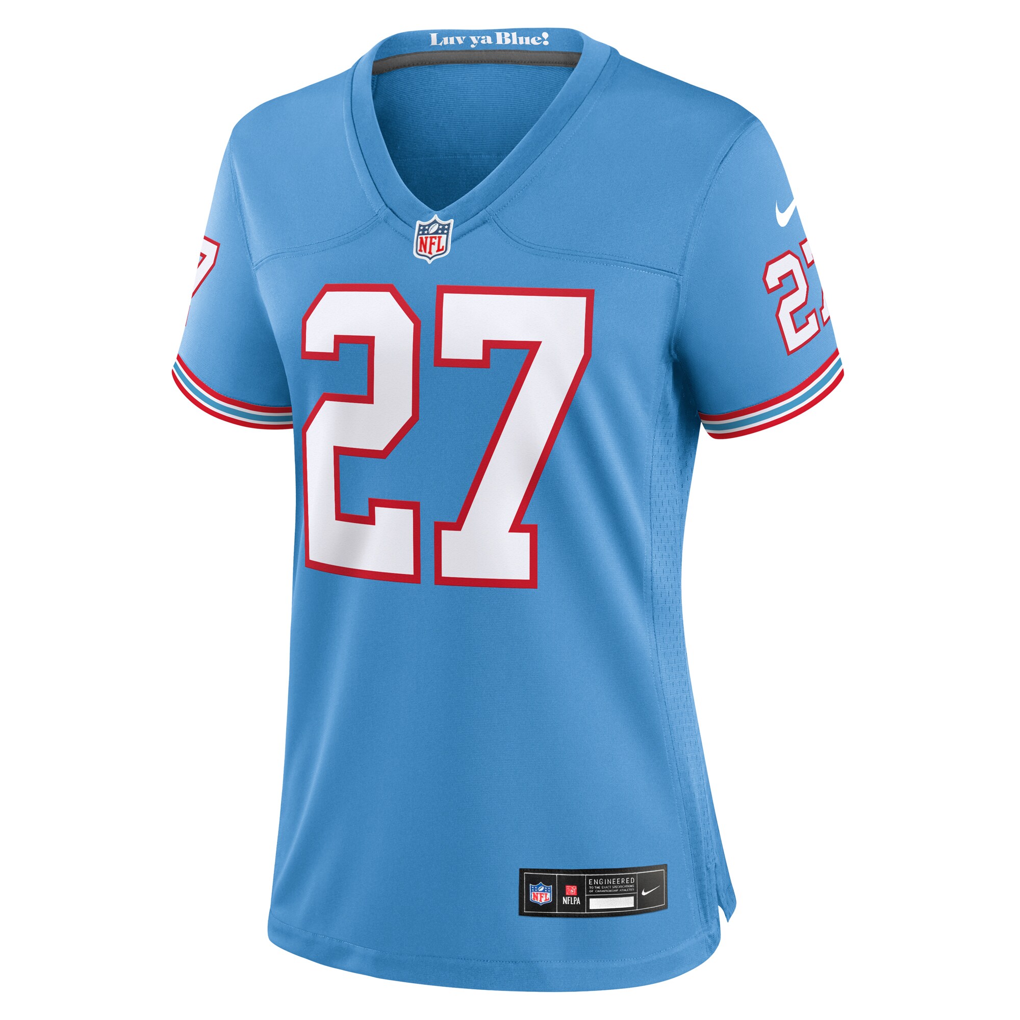 Eddie George Tennessee Titans Nike Women’s Oilers Throwback Retired Player Game Jersey – Light Blue Clowdercats
