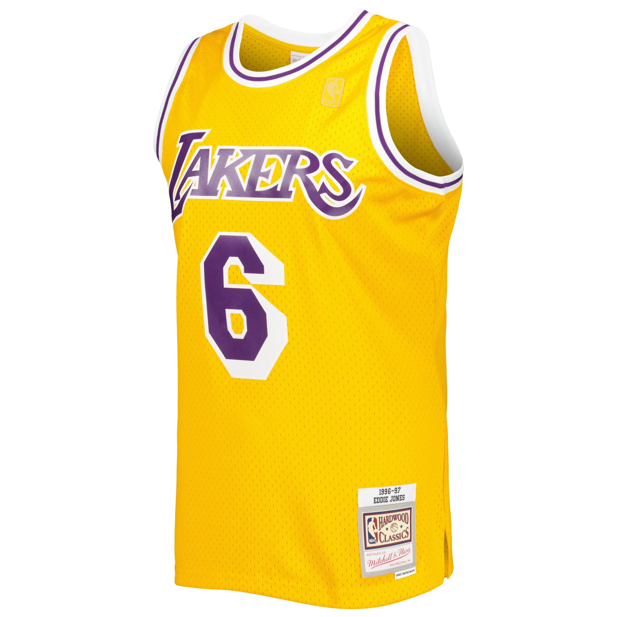 Eddie Jones Los Angeles Lakers Mitchell & Ness 1996/97 Hardwood Classics Swingman Jersey – Gold Clowdercats